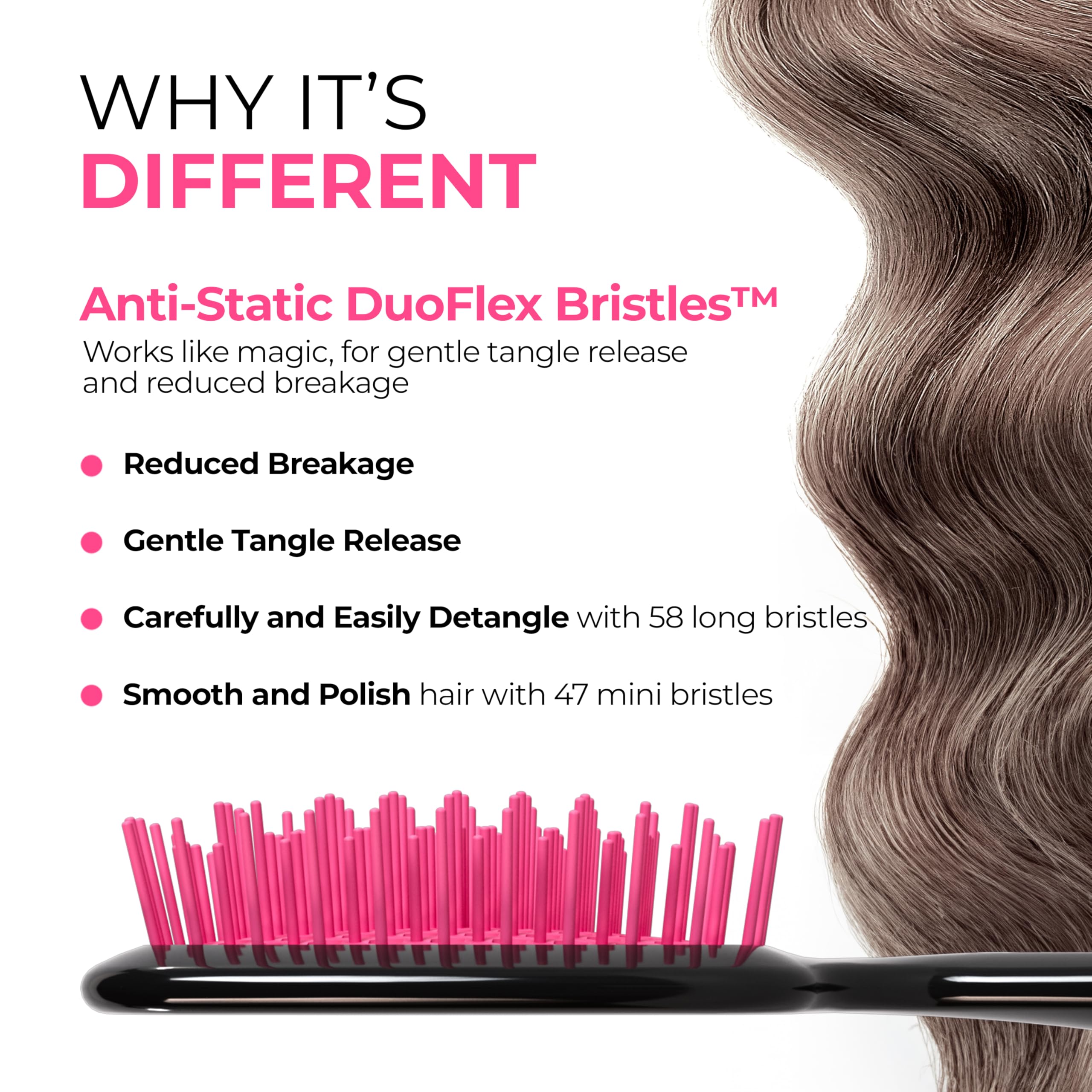 FHI Heat UNbrush Detangling Brush for Pain-Free Brushing on All Wet or - View 4