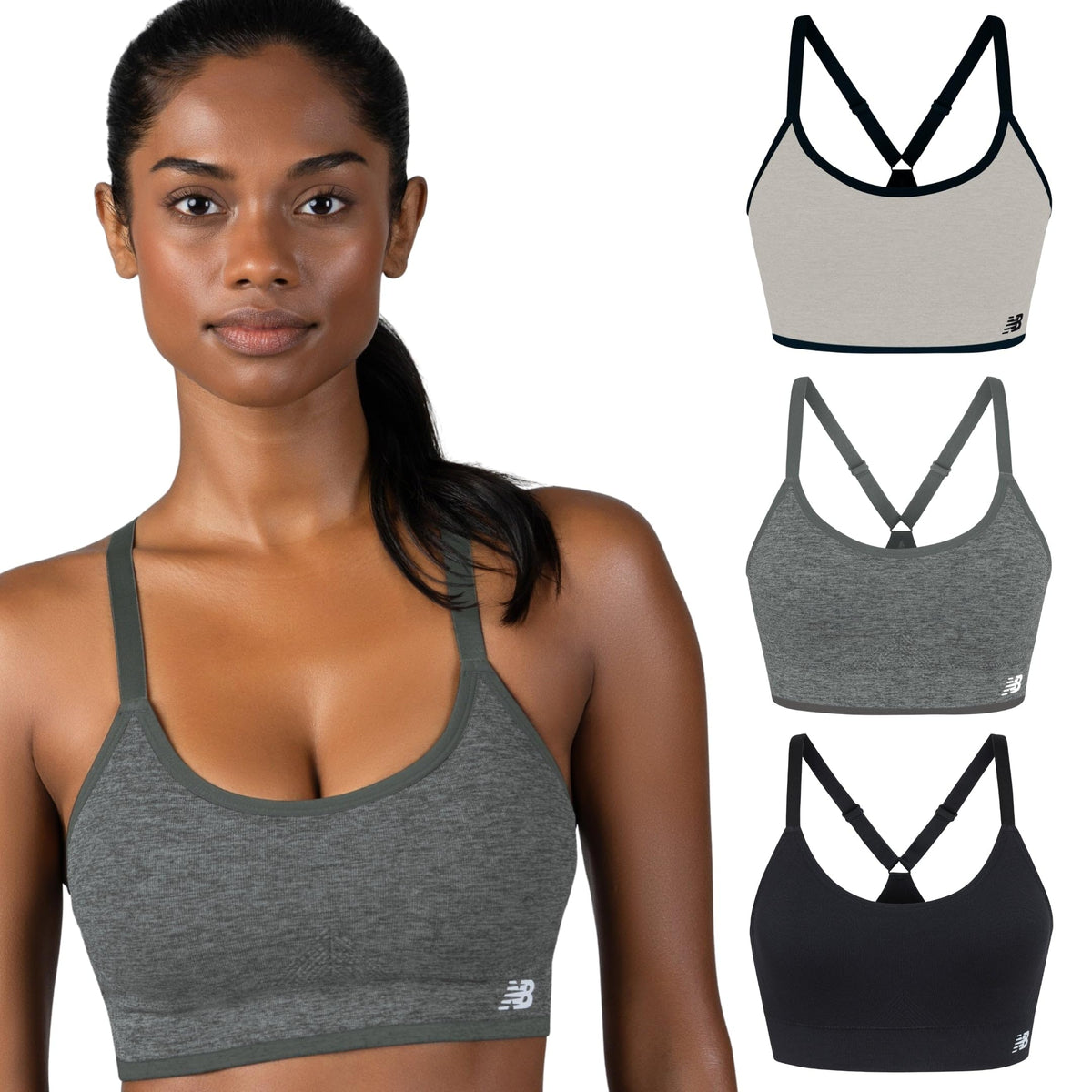 New Balance Women s Sports Bras 3 Pack Seamless Cami - New Balance Official Imagery - 1