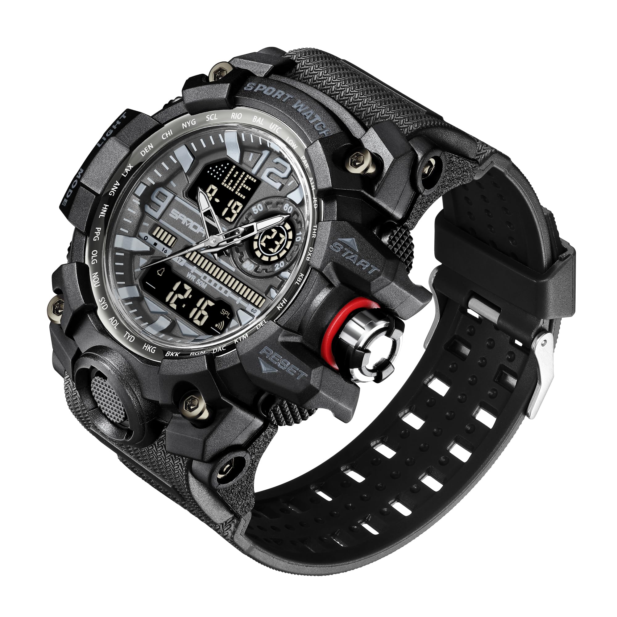 KXAITO Men's Military Sports Watch – LED Dual Dial