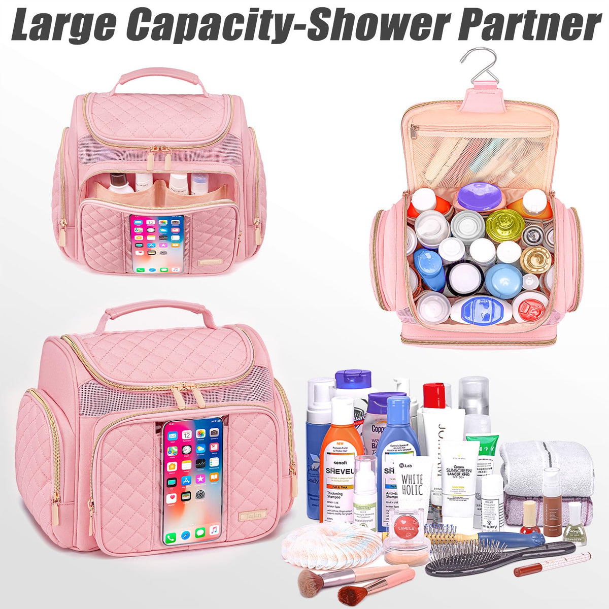 Tealari Large Toiletry Bag for Women Men Bathroom Bag Water - Tealari Official Imagery - 7