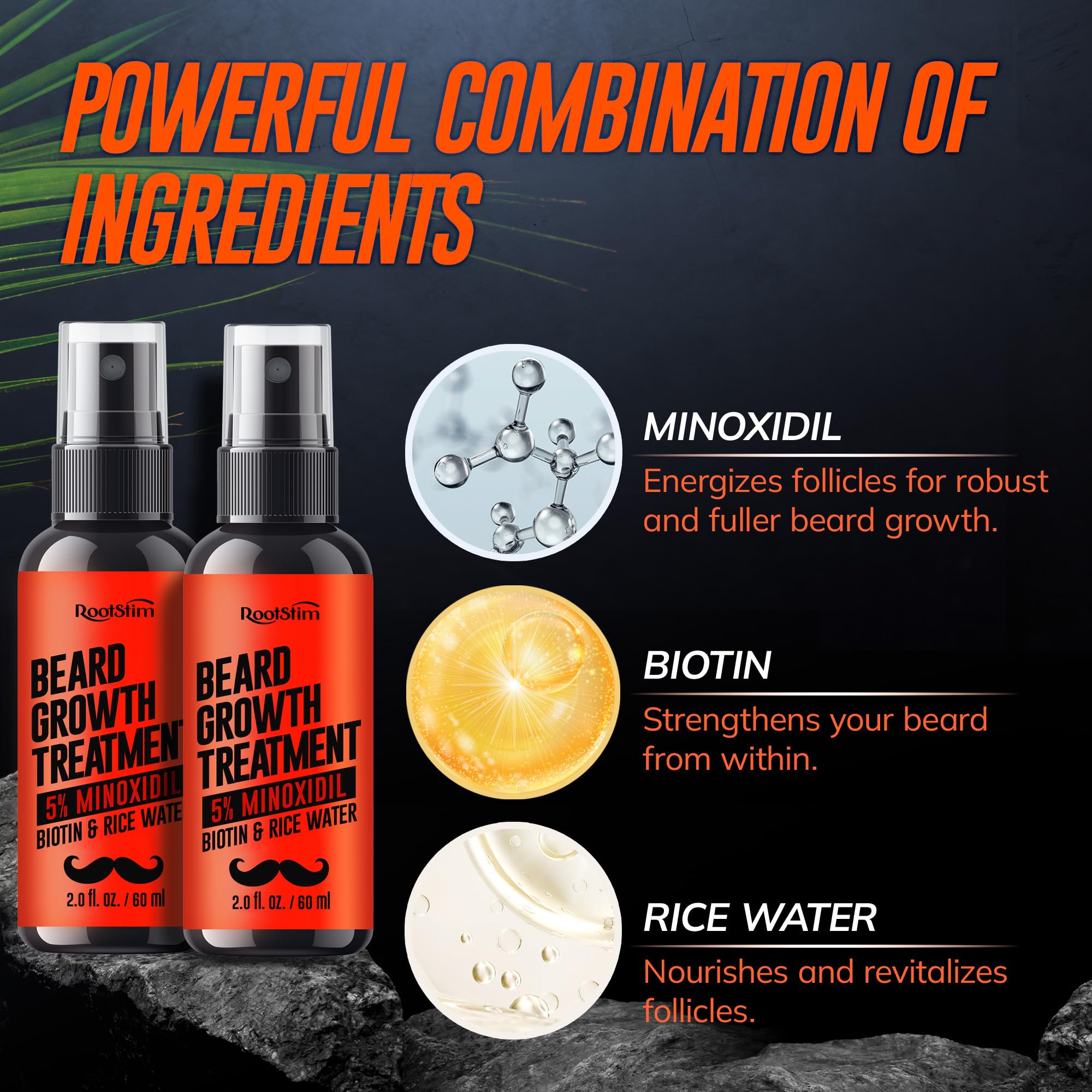5 Minoxidil Beard Growth Serum for Men 2 Pack Minoxidil Hair - RootStim Official Imagery - 5