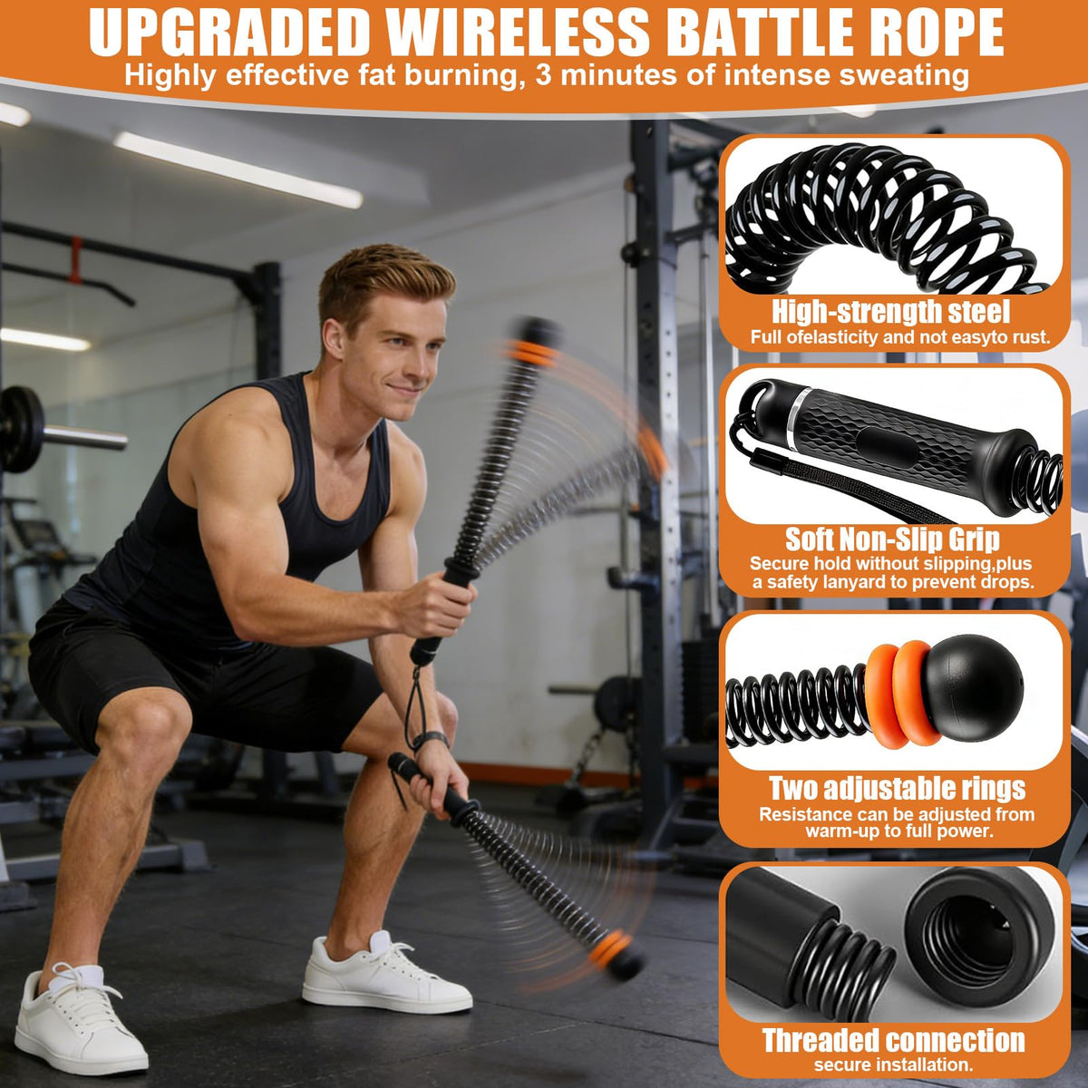 2PCS Weighted Cordless Battle Ropes - CALLECK Official Imagery - 3