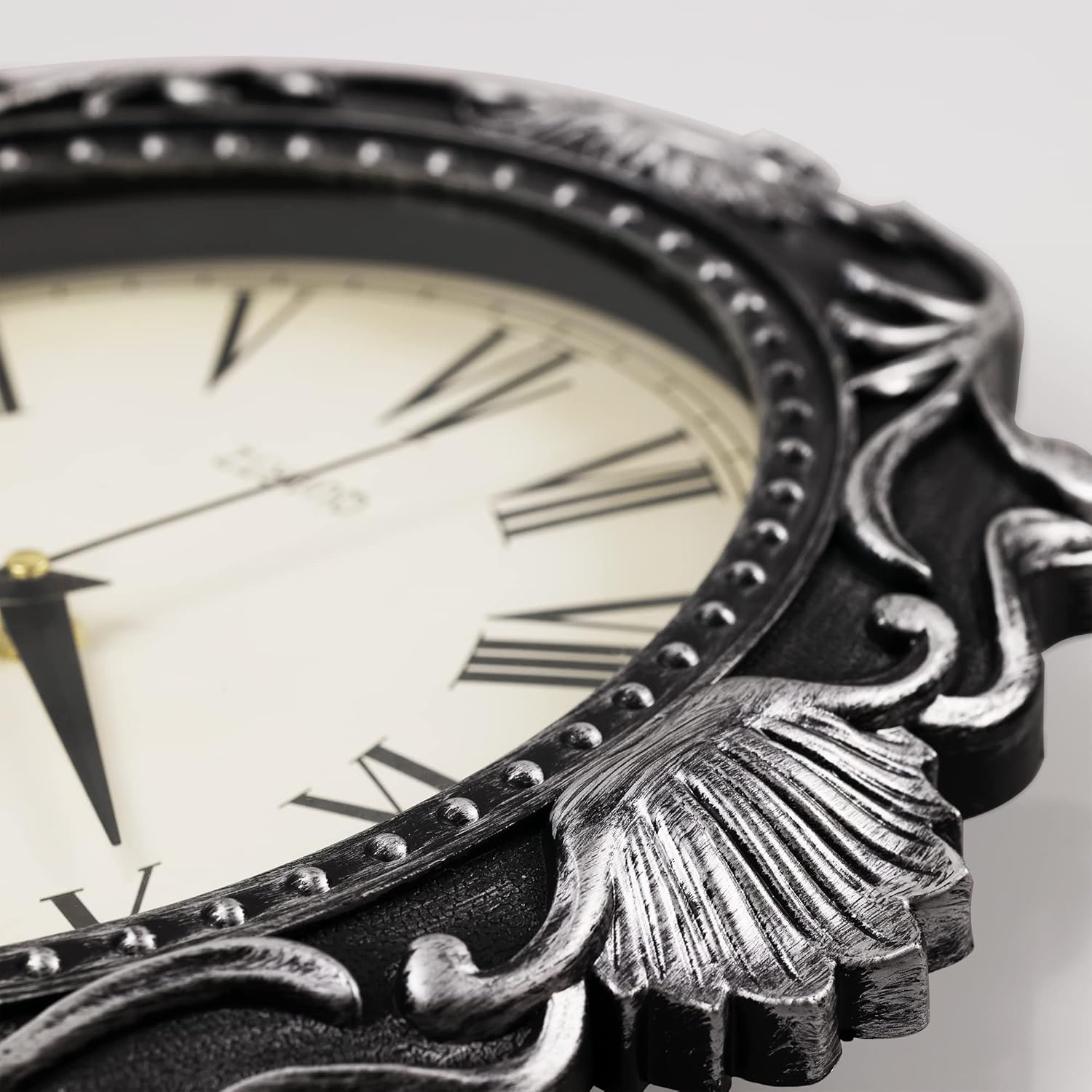 AYRELY® 14-inch oval rustic wall clock with battery-operated mechanism, country-style design, wooden finish, and black clock hands.
