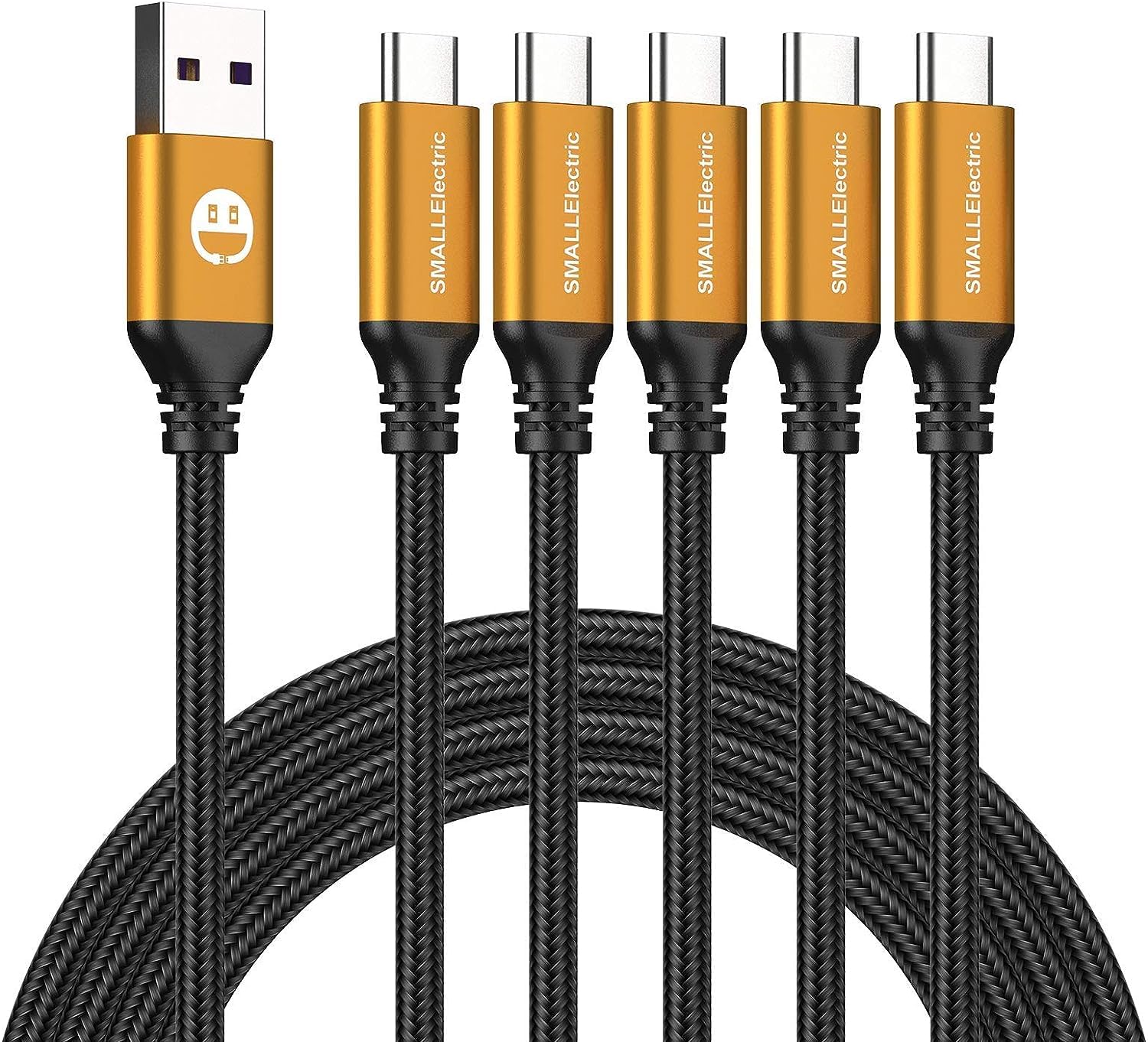 SMALLElectric USB C Cable 5 Pack 6FT, USB A to Type C Fast Charge by SMALLElectric - Angle View 7