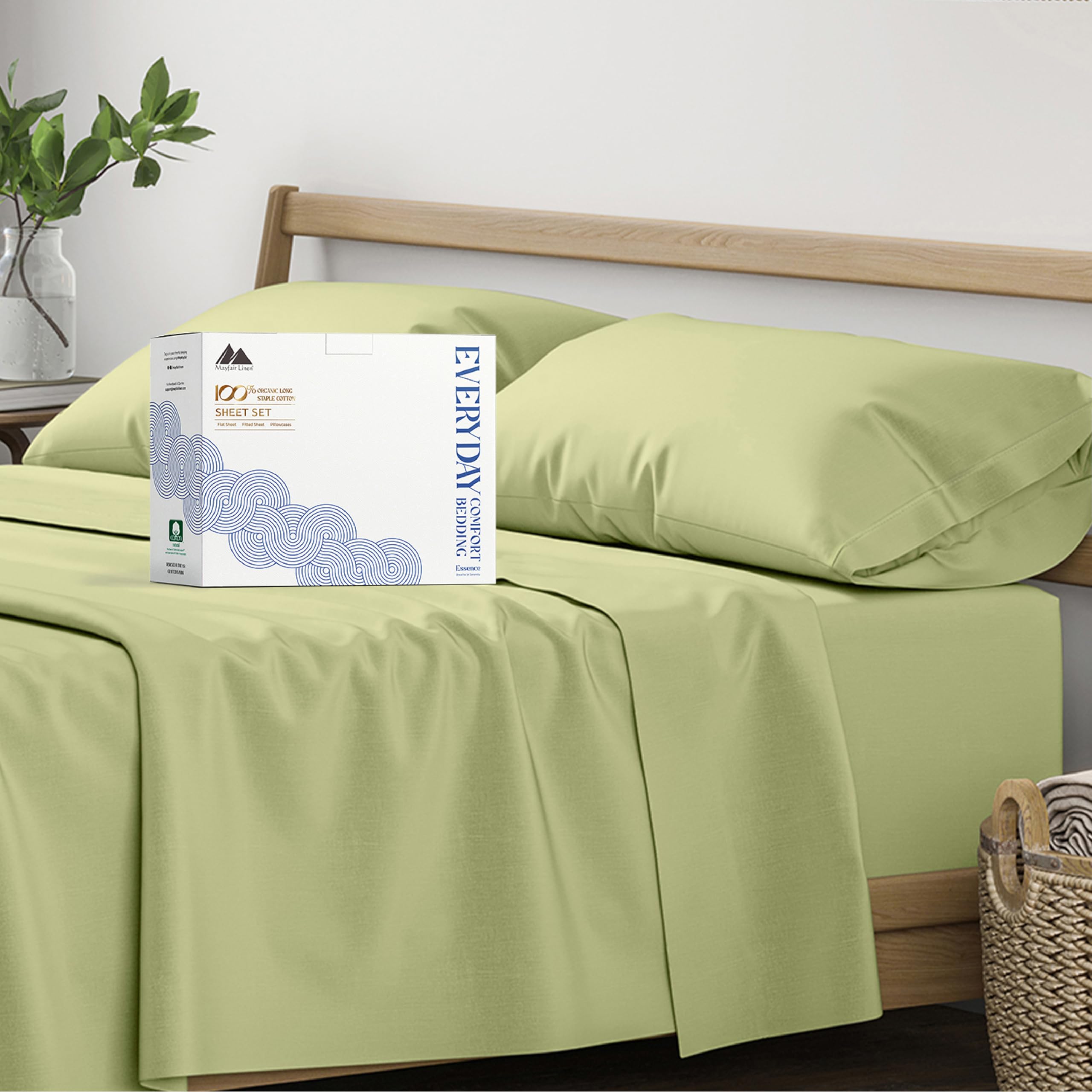 Mayfair Linen 100% Organic Cotton Sheets Twin XL Size - 3 PC - Product Imagery
