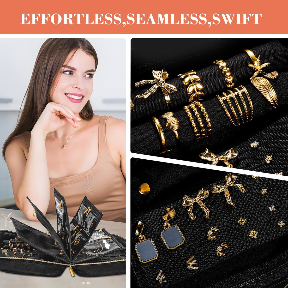 Travel Jewelry Organizer for Women Detachable Pouches Tangle - KPWEPK Official Imagery - 6