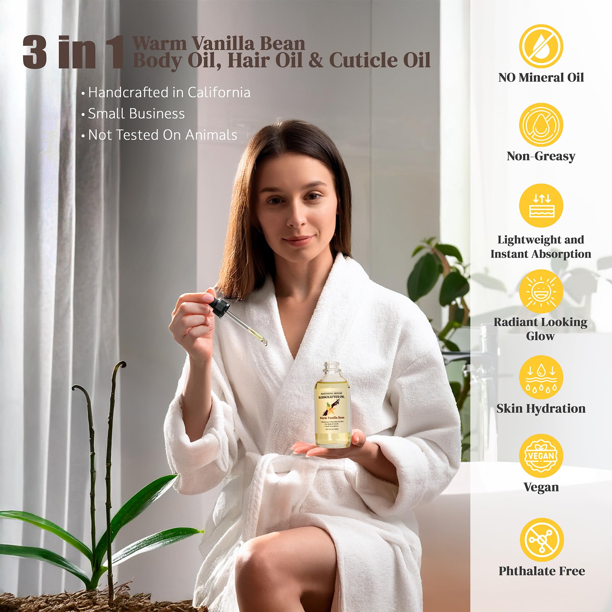 Warm Vanilla Bean Body Oil - Soothing House Official Product Imagery - 6