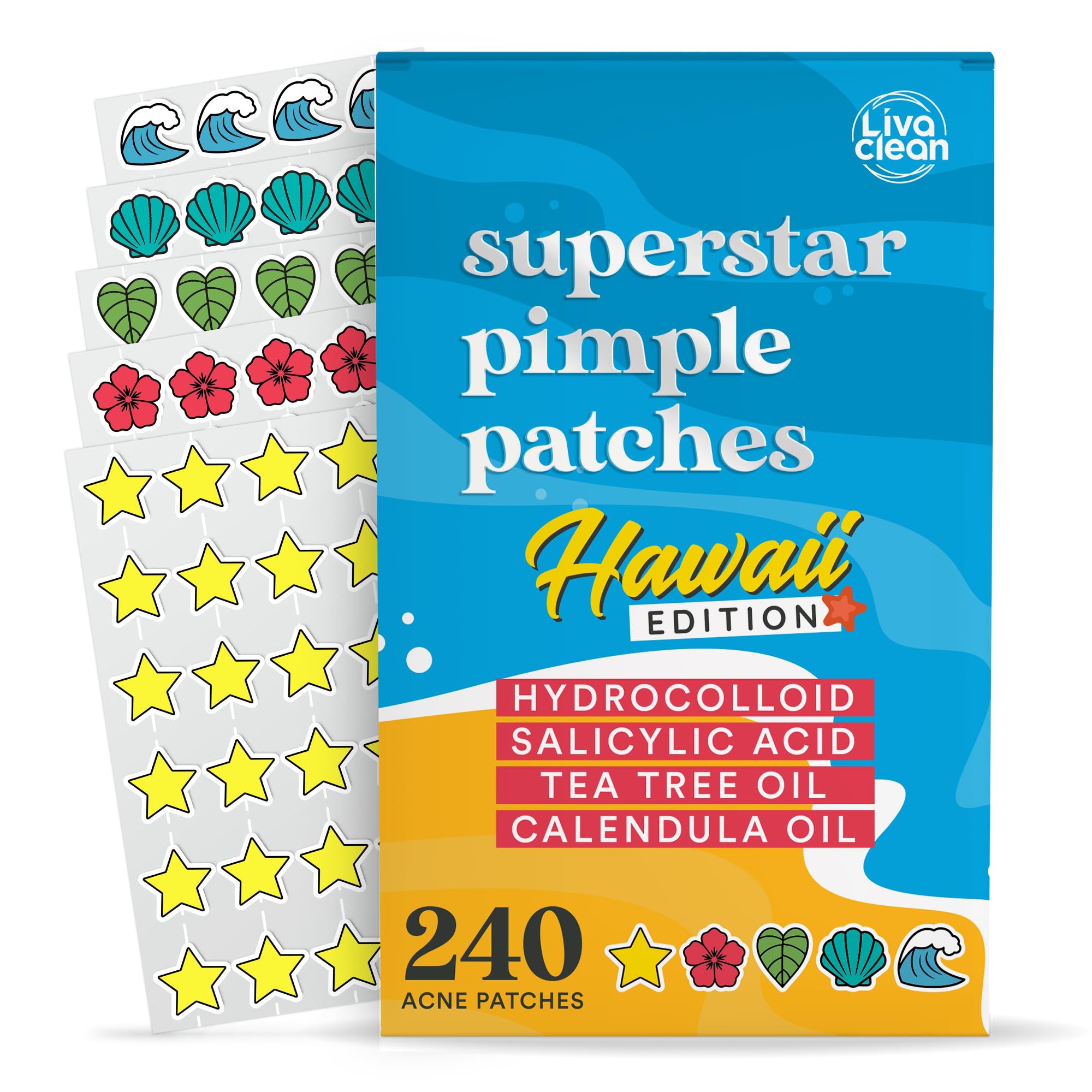 Livaclean 240 CT Star Pimple Patches for Face + 330 CT Acne - LivaClean