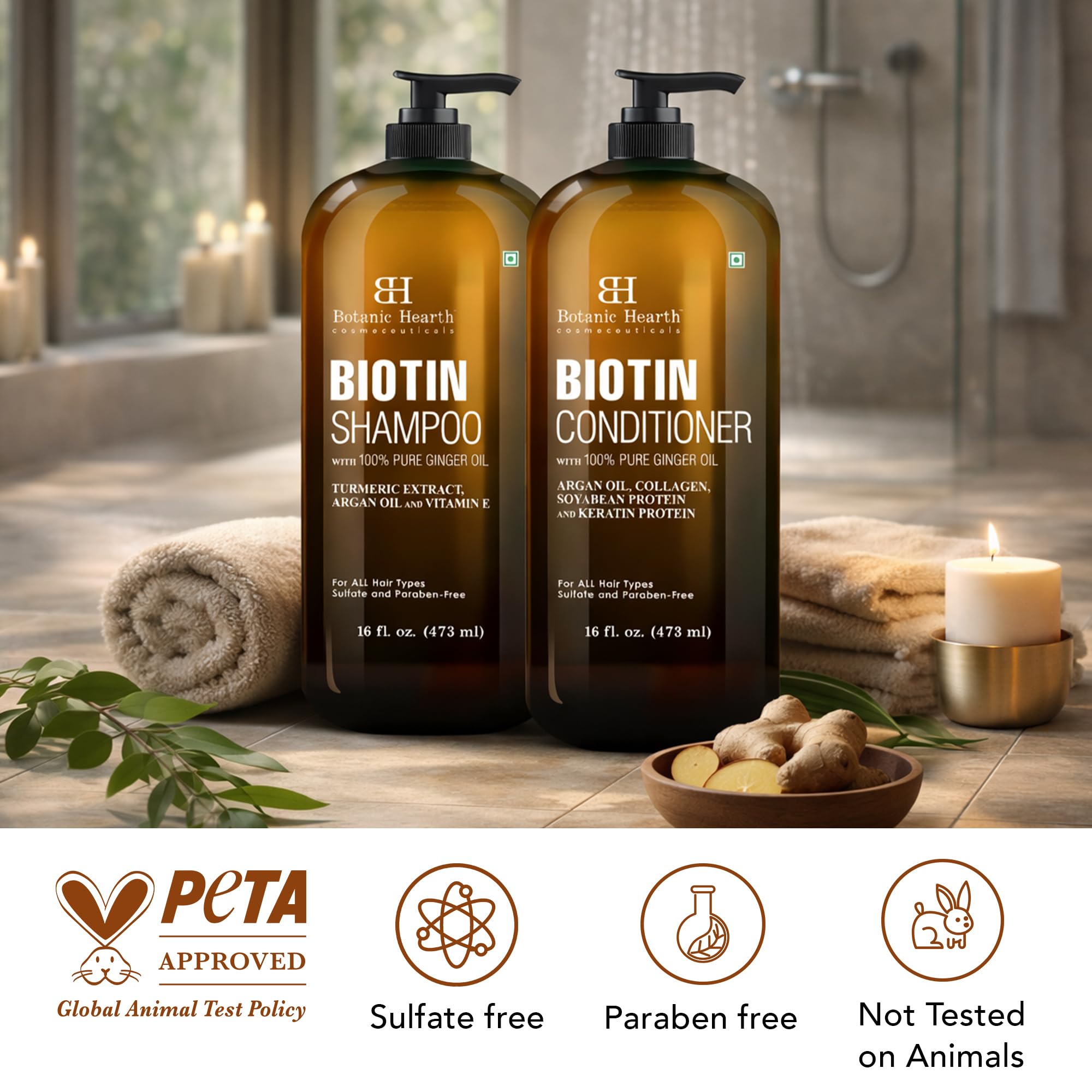 Botanic Hearth Biotin Shampoo and Conditioner Set - with Ginger Oil & Keratin - Botanic Hearth Official Product View 9