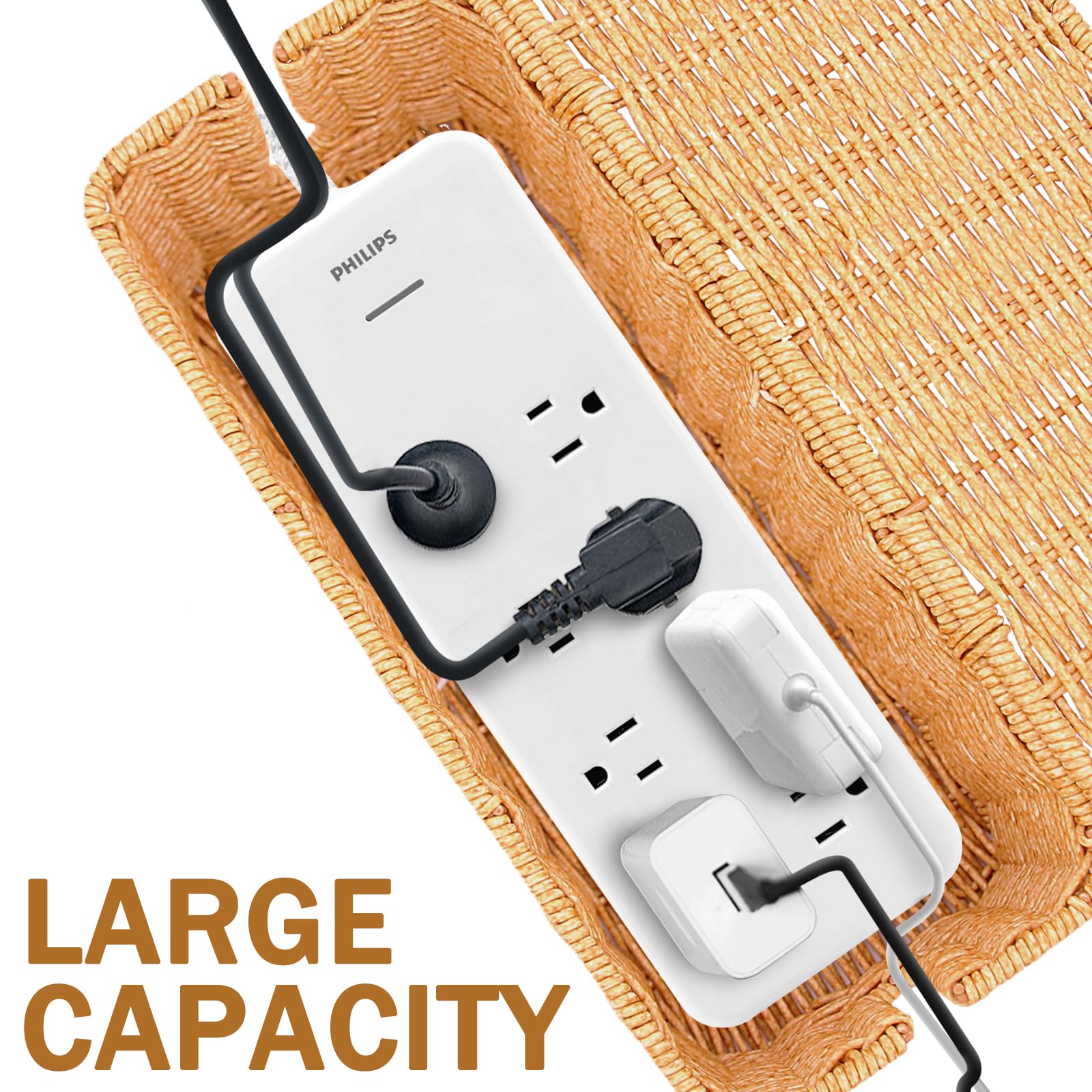 Handmade Rattan Cable Management Box & Cord Organizer