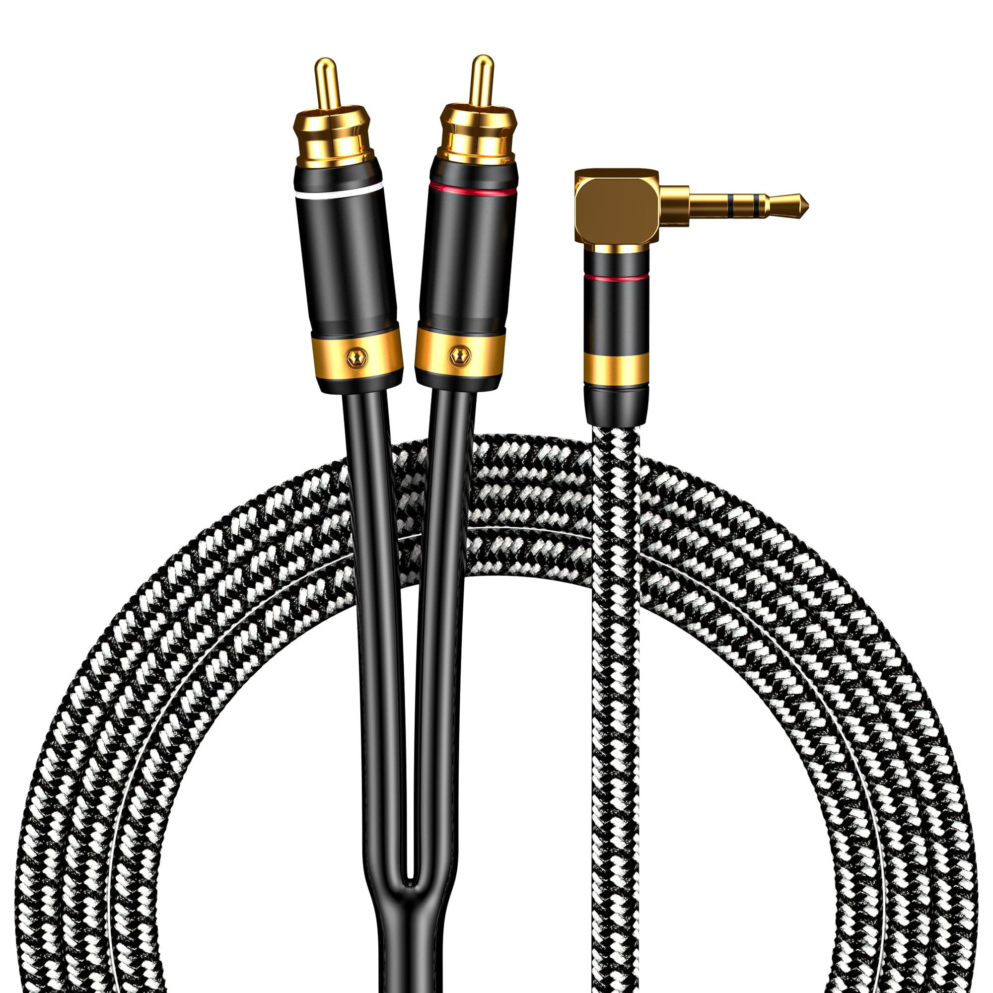 Wekuant Audiophile RCA Cable,   3.5mm Male to 2RCA Male Stereo Au by Wekuant - Angle View 3