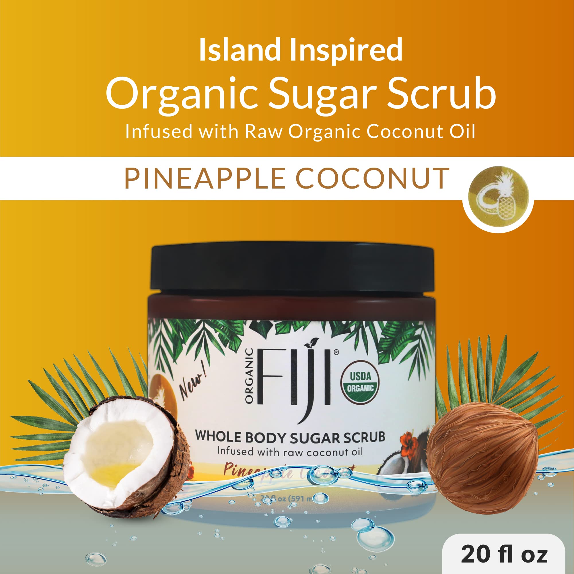 Organic Fiji Whole Body Scrub - Infused with Coconut Oil & Exfoliating - Organic Fiji Official Product View 5