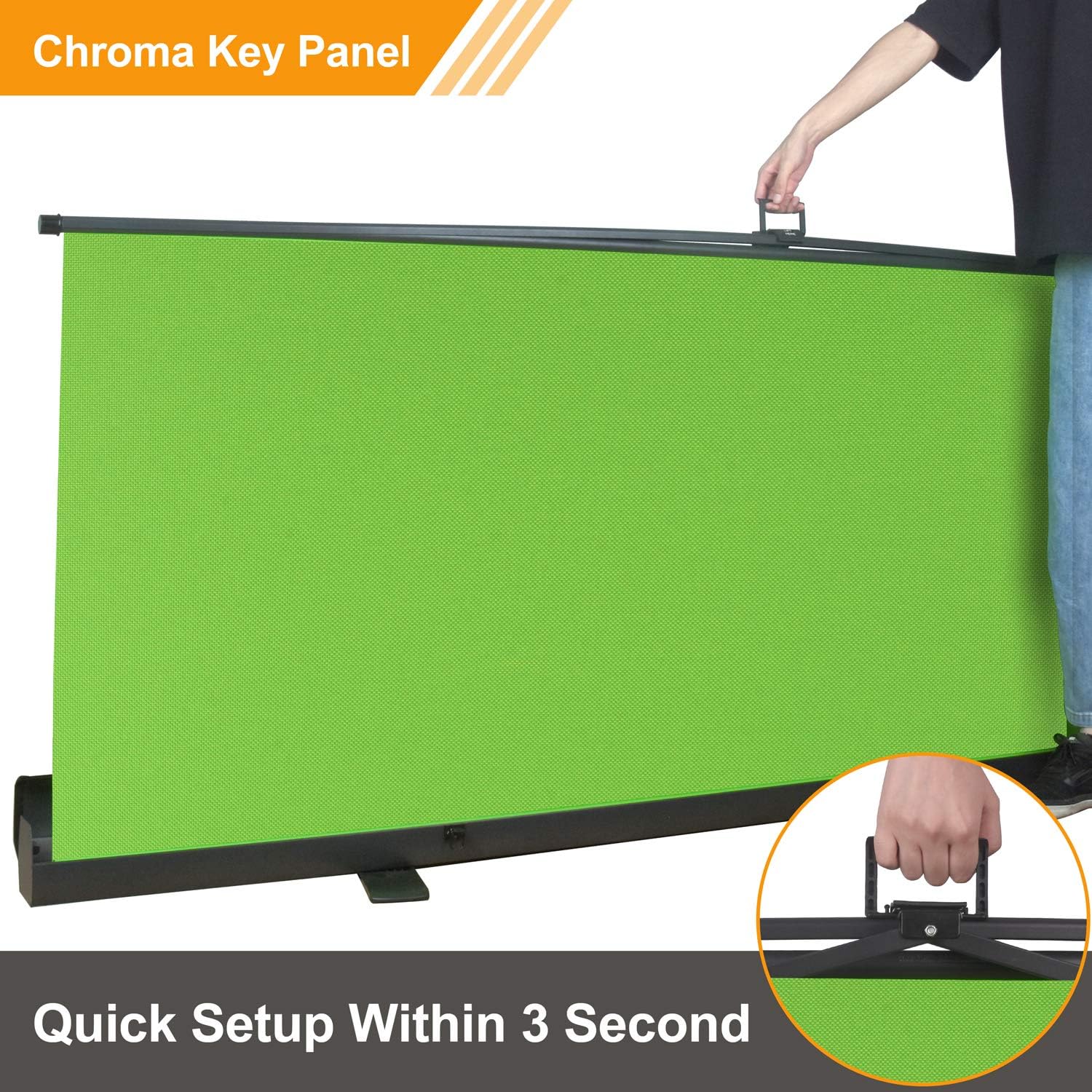 EMART 77x92-inch collapsible green chromakey screen for photo backdrops, lightweight and portable for photography and video use.