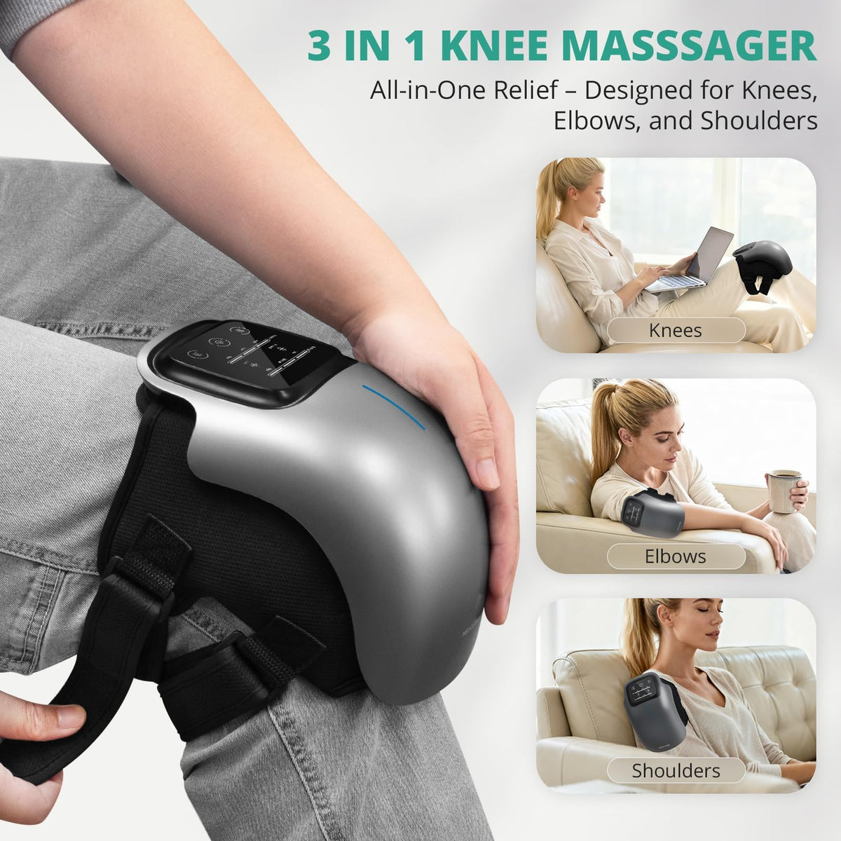 Medcursor Knee Massager with Heat Cordless Heated Knee - Medcursor Official Imagery - 6