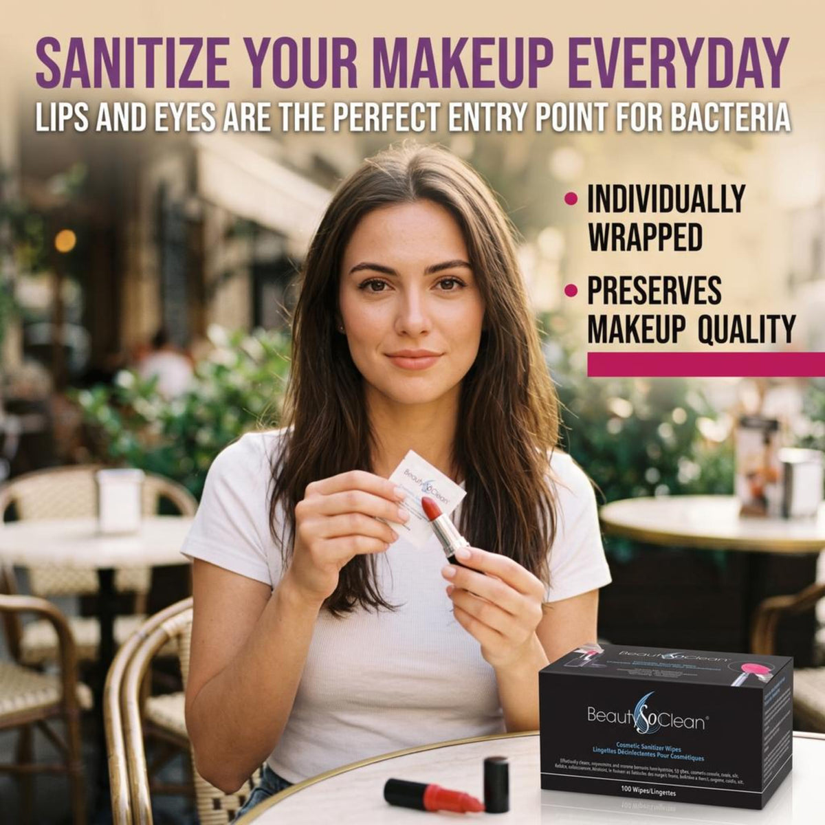 BeautySoClean Makeup Sanitizer Wipes - BEAUTYSOCLEAN Official Imagery - 7