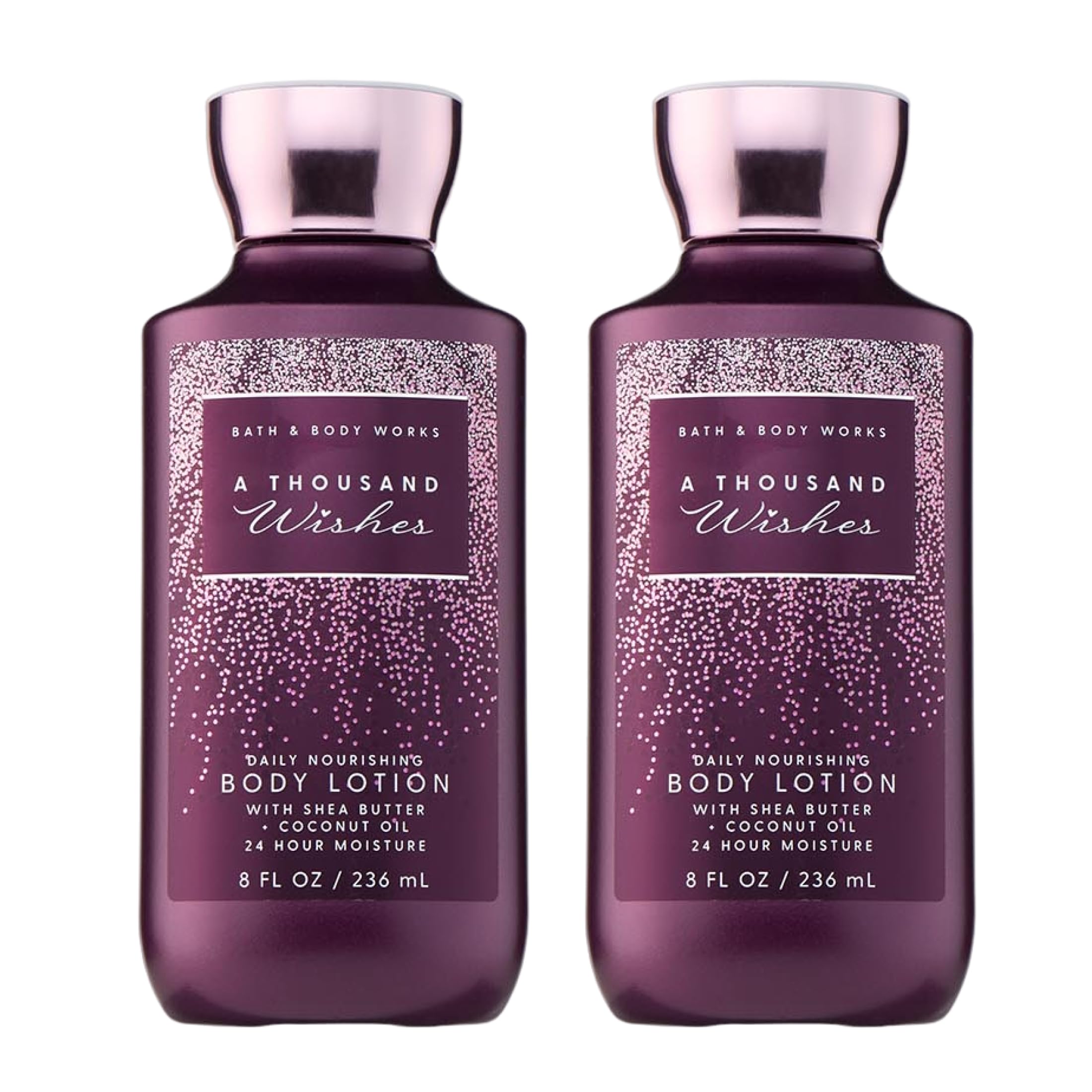 Bath & Body Works A Thousand Wishes Body Lotion, Lightweight Daily Moisturizer with Shea Butter & Coconut Oil, Sparkling Prosecco & Peony Scent, 8 fl oz - 2 Pack - Bath & Body Works Official Product View 2