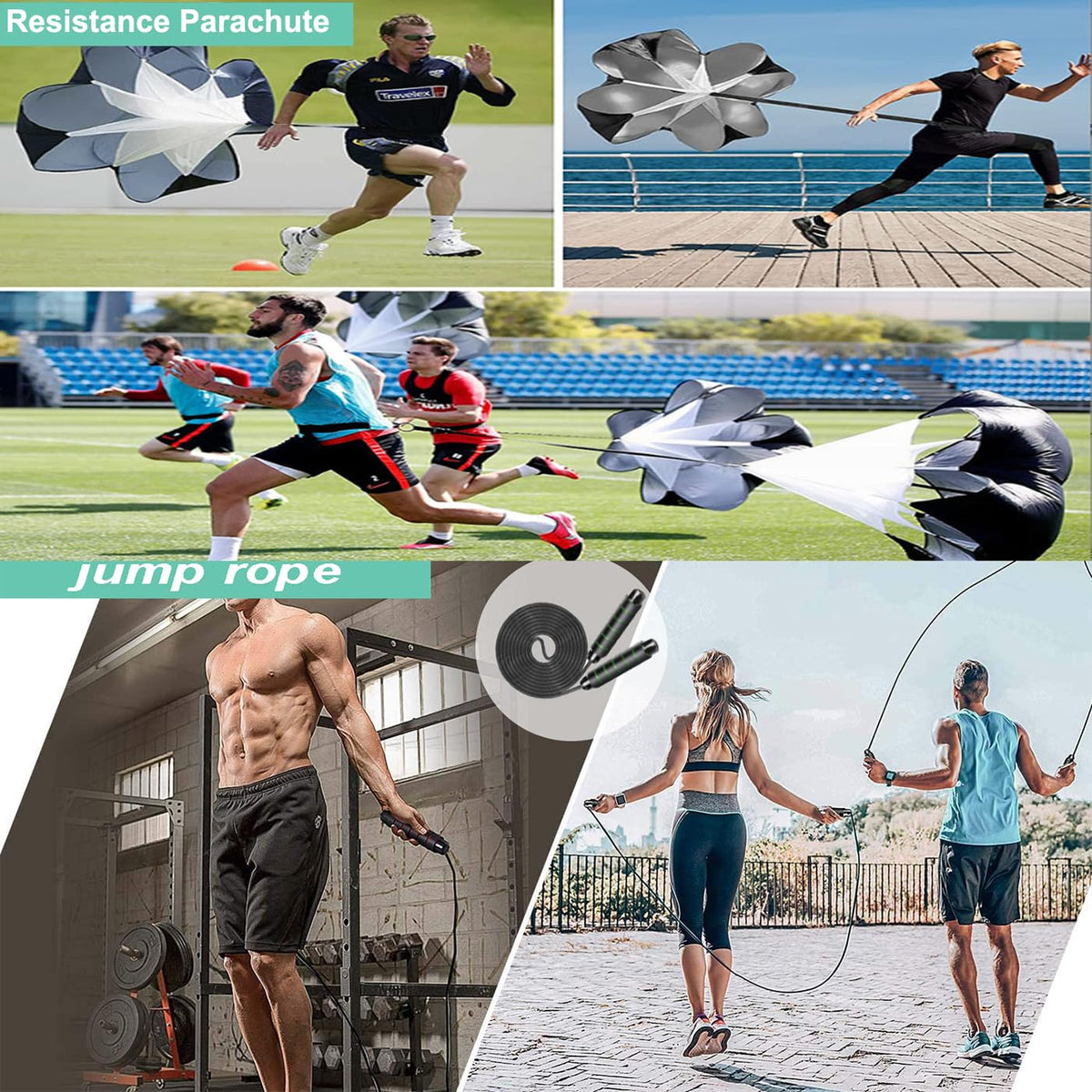 Agility Ladder Set 20ft 4 Hurdles 12 Soccer Cones Jump Rope - ENDIESS Official Imagery - 8