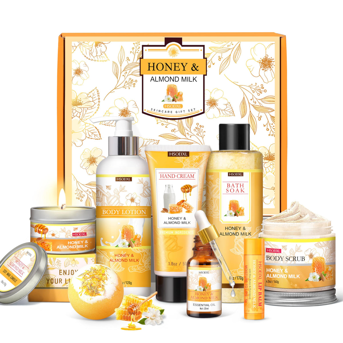 Birthday Gifts for Women 9PCS Almond Milk Honey Bath and - HSOEIXL Official Imagery - 2