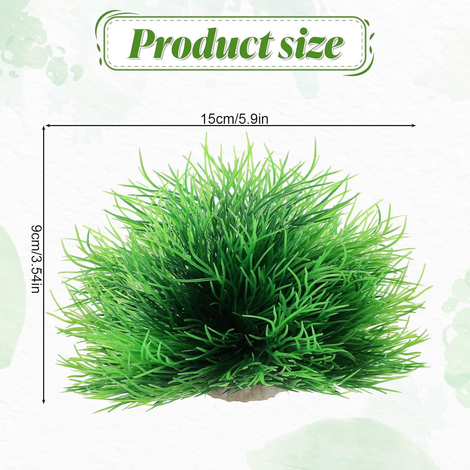 Two artificial aquarium plant decorations in vibrant green, designed for fish tanks, by FdcLixuvol.