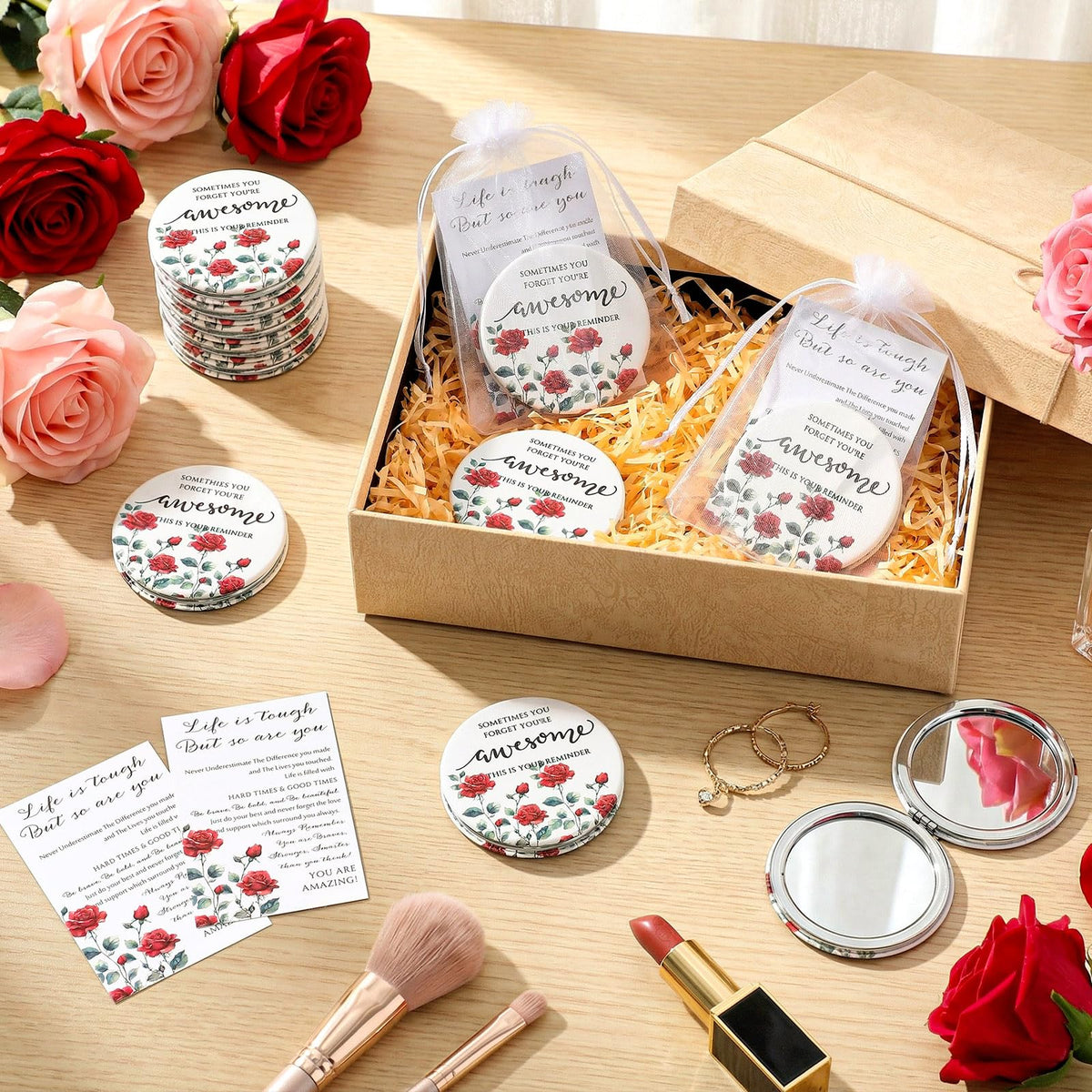 Geetery 12 Sets Inspirational Compact Mirror Bulk Gift for - Geetery Official Imagery - 6