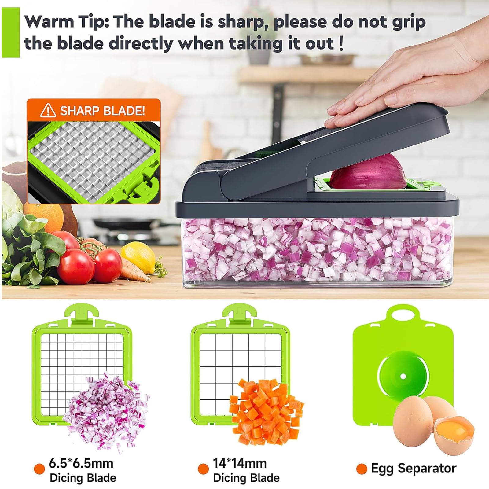 MealHelper 12-in-1 Vegetable Chopper, Food Veggie Chopper With Container - MealHelper Official Product View 4
