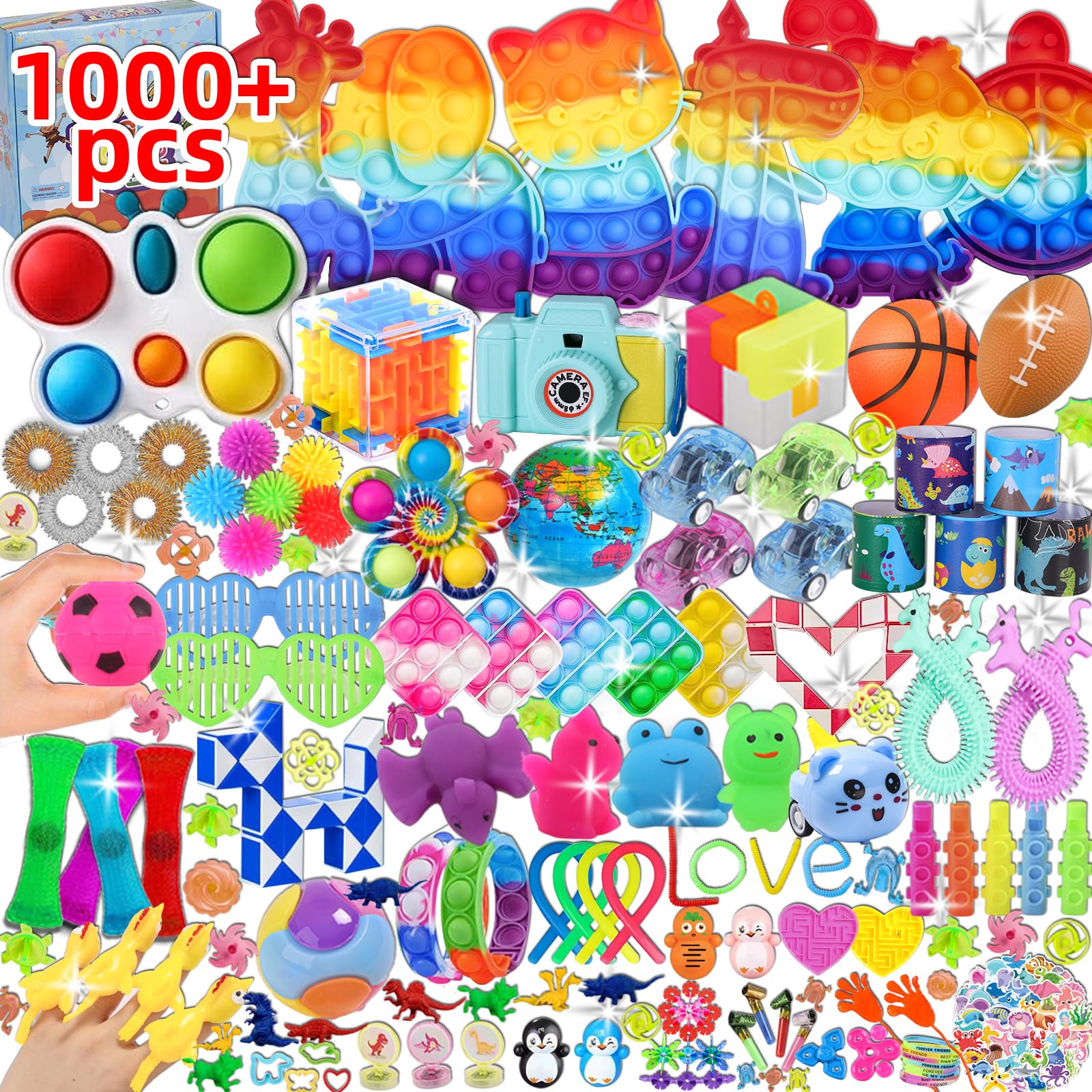 1000 Pcs Party Favors for Kids, Fidget Toys Bulk, Birthday Gift - Product Imagery