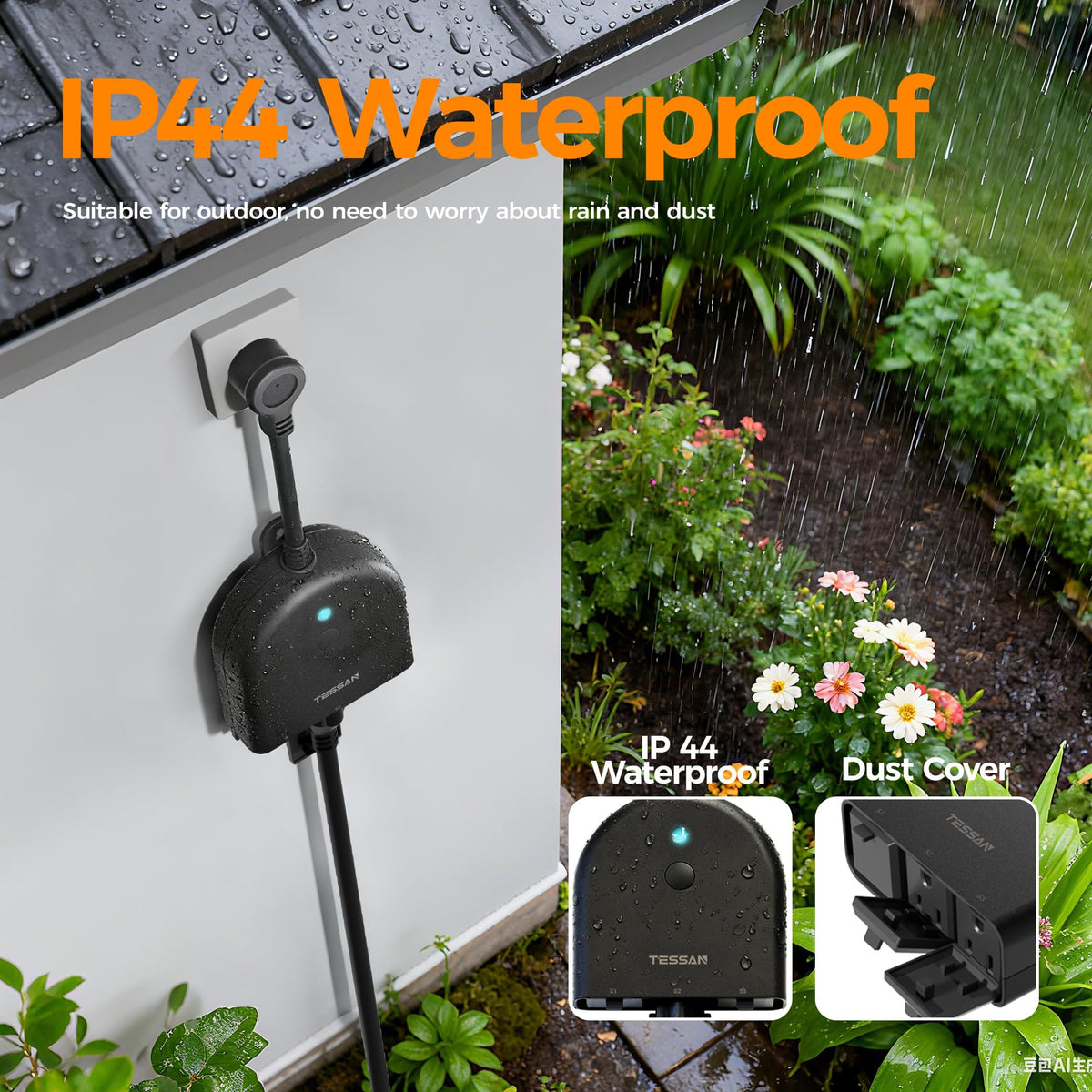 TESSAN Outdoor Smart Plug Waterproof 2 4GHz WiFi Only - TESSAN Official Imagery - 7