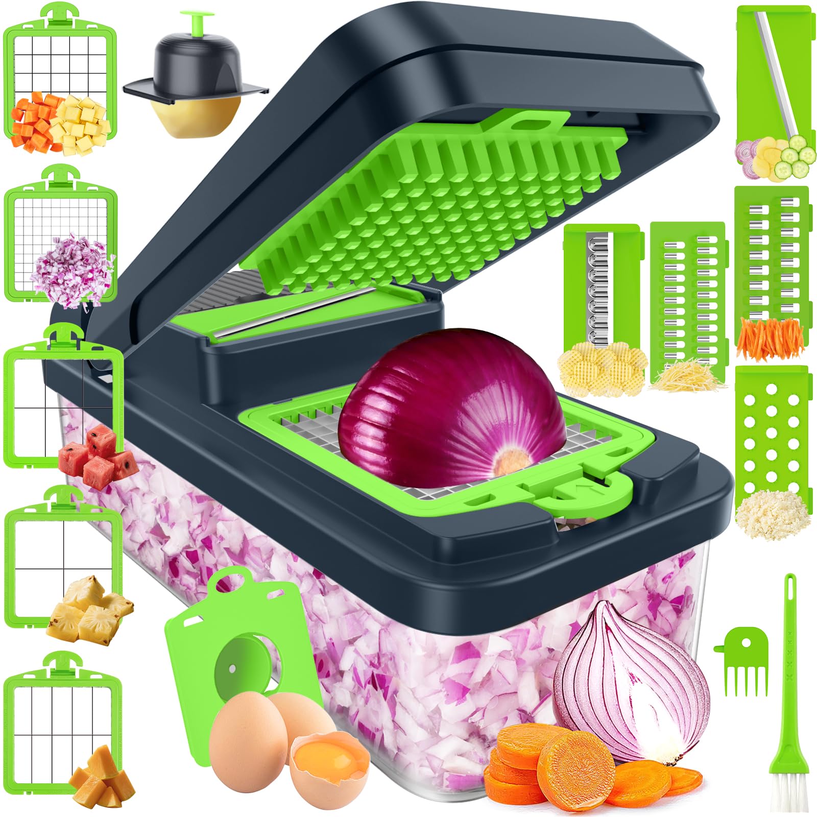MealHelper 12-in-1 Vegetable Chopper, Food Veggie Chopper With Container - MealHelper Official Product View 9