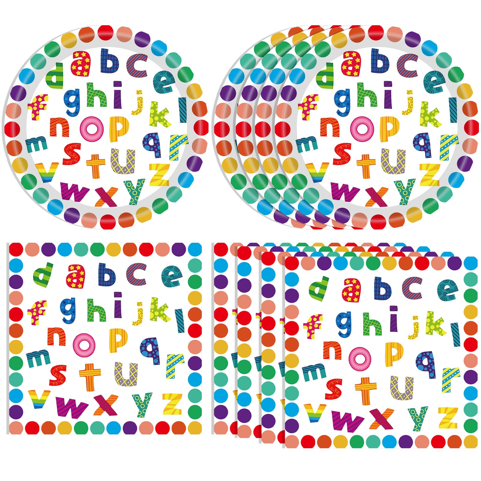 40PCS Alphabet Number Party Supplies Rainbow Alphabet Disposable - Product Imagery