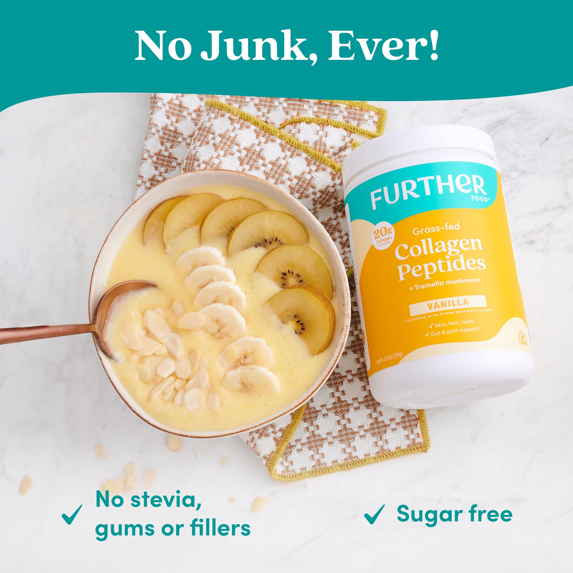 Further Food Vanilla Collagen Peptides Powder 100 Grass Fed - Further Food Official Imagery - 7
