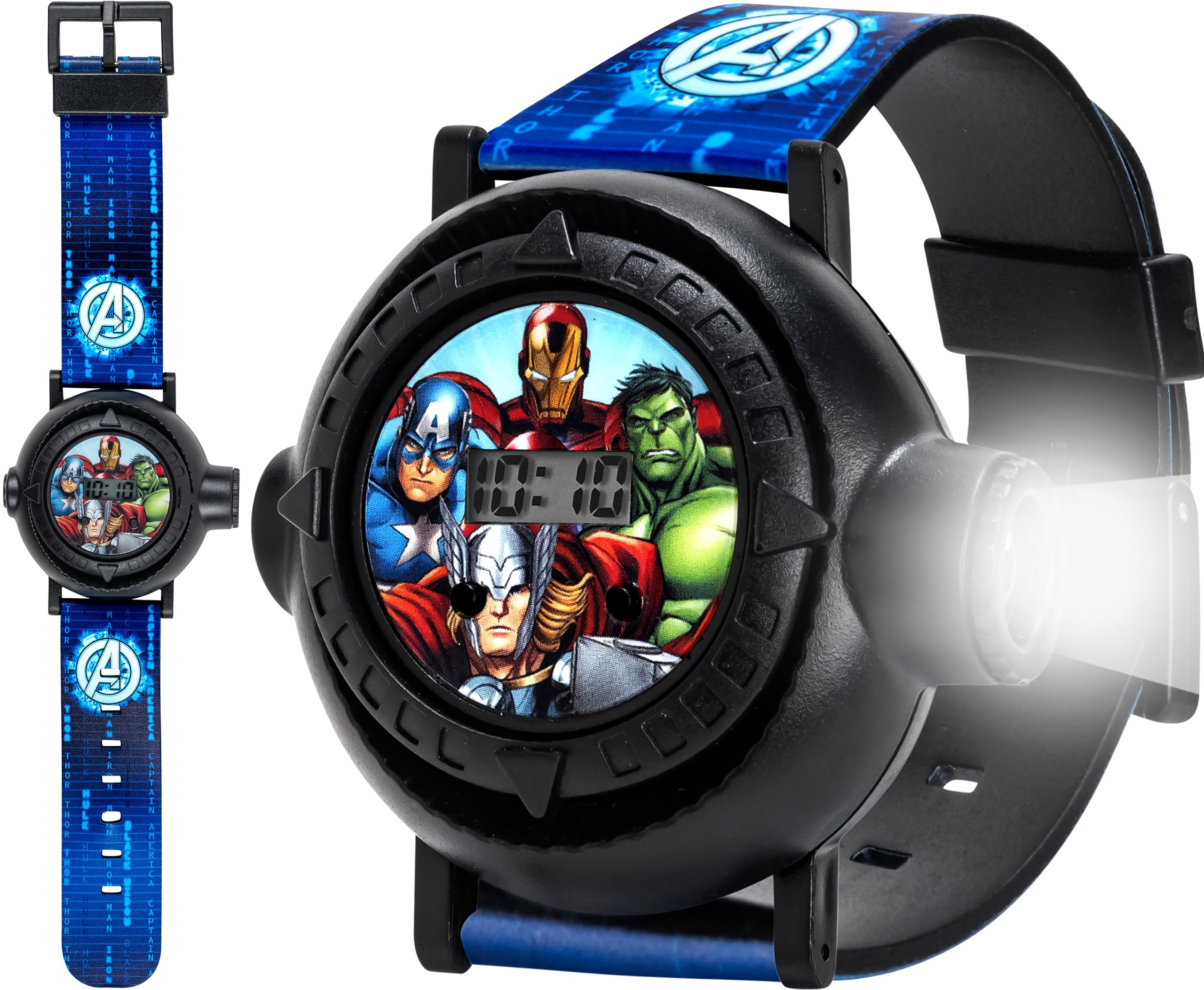 Accutime Marvel Avengers Kids Digital Projection Watch with 10 Image P - View 5