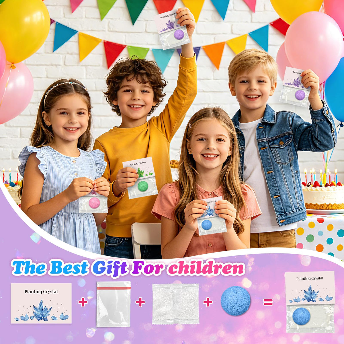 24 Pack Crystal Growing Kit Science Party Favors for Kids - Seivhat Official Imagery - 7