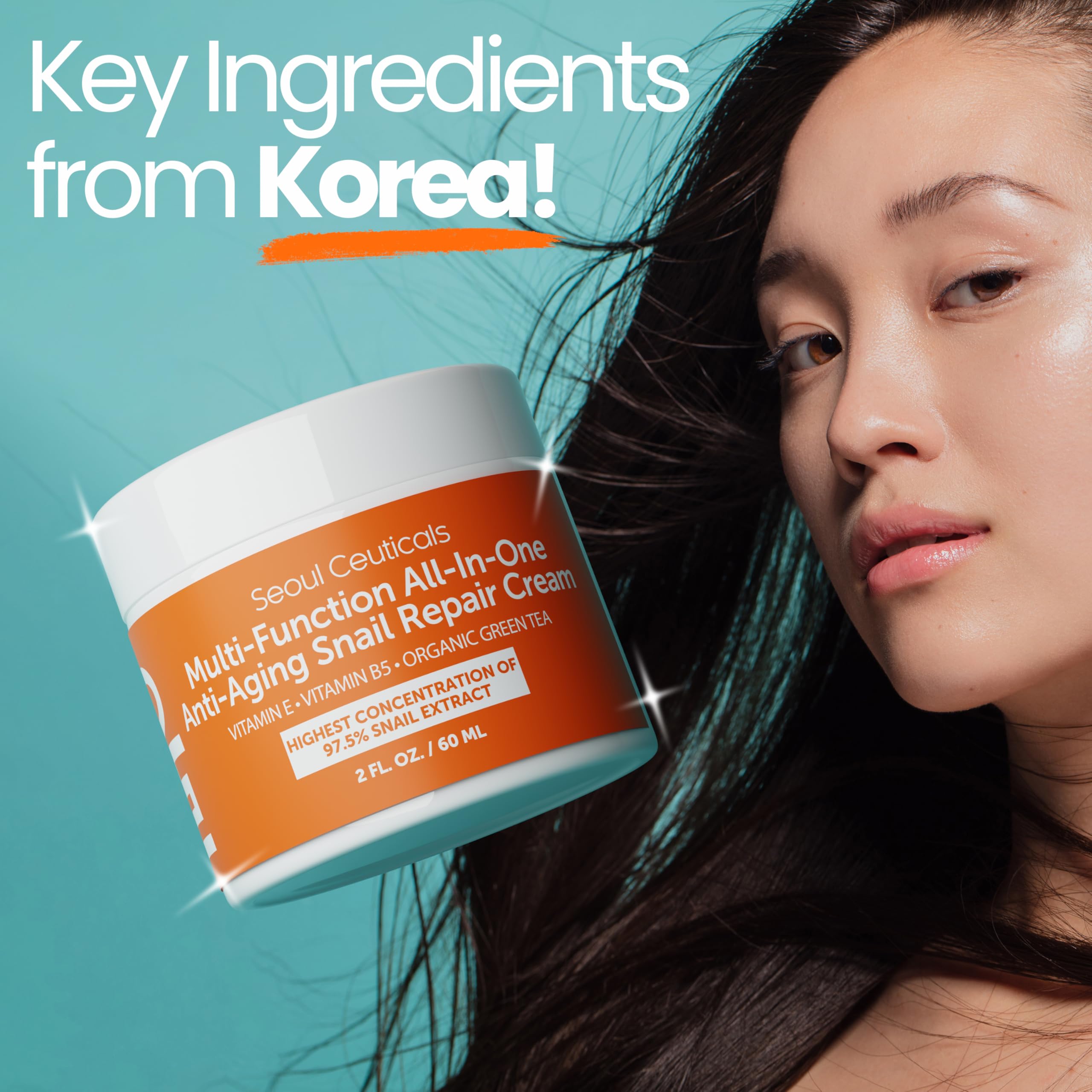 SeoulCeuticals 97.5% Snail Mucin Korean Face Moisturizer Day & Night Cream - SeoulCeuticals Official Product View 9