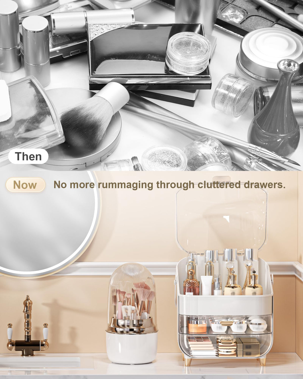 Makeup Organizer Countertop Skincare Holder Bathroom Counter - Anylady Official Imagery - 5