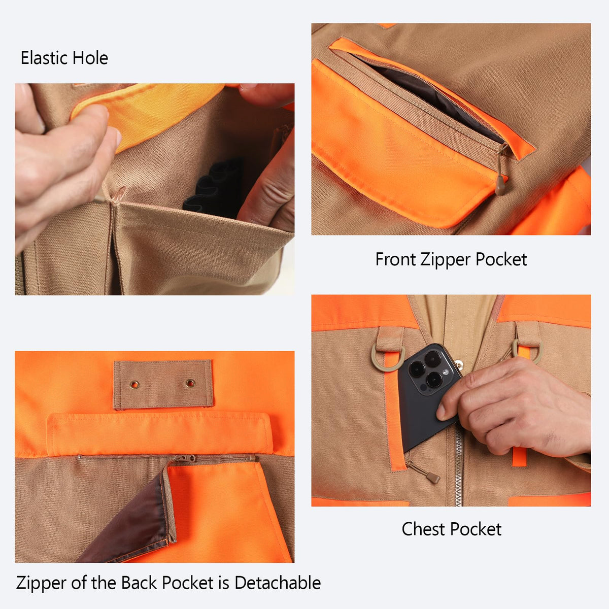 NEW VIEW Upland Hunting Vest for Men Blaze Orange Pheasant - NEW VIEW Official Imagery - 7