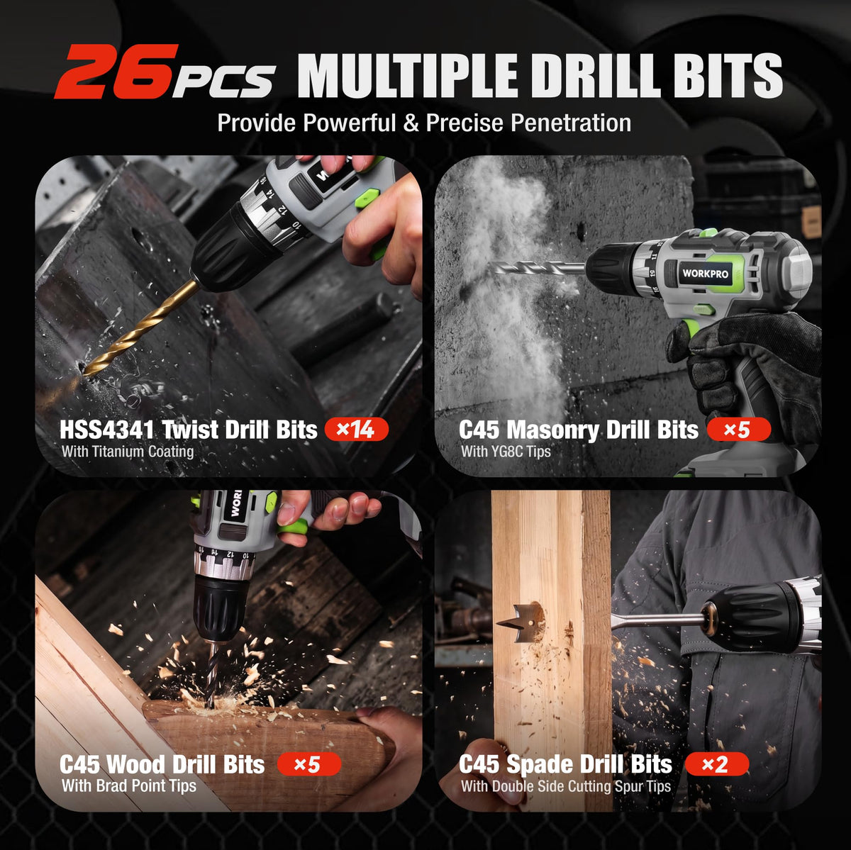 WORKPRO Drill Bit Set 455Pcs Drill Bits and Screwdriver Bit - WORKPRO Official Imagery - 4
