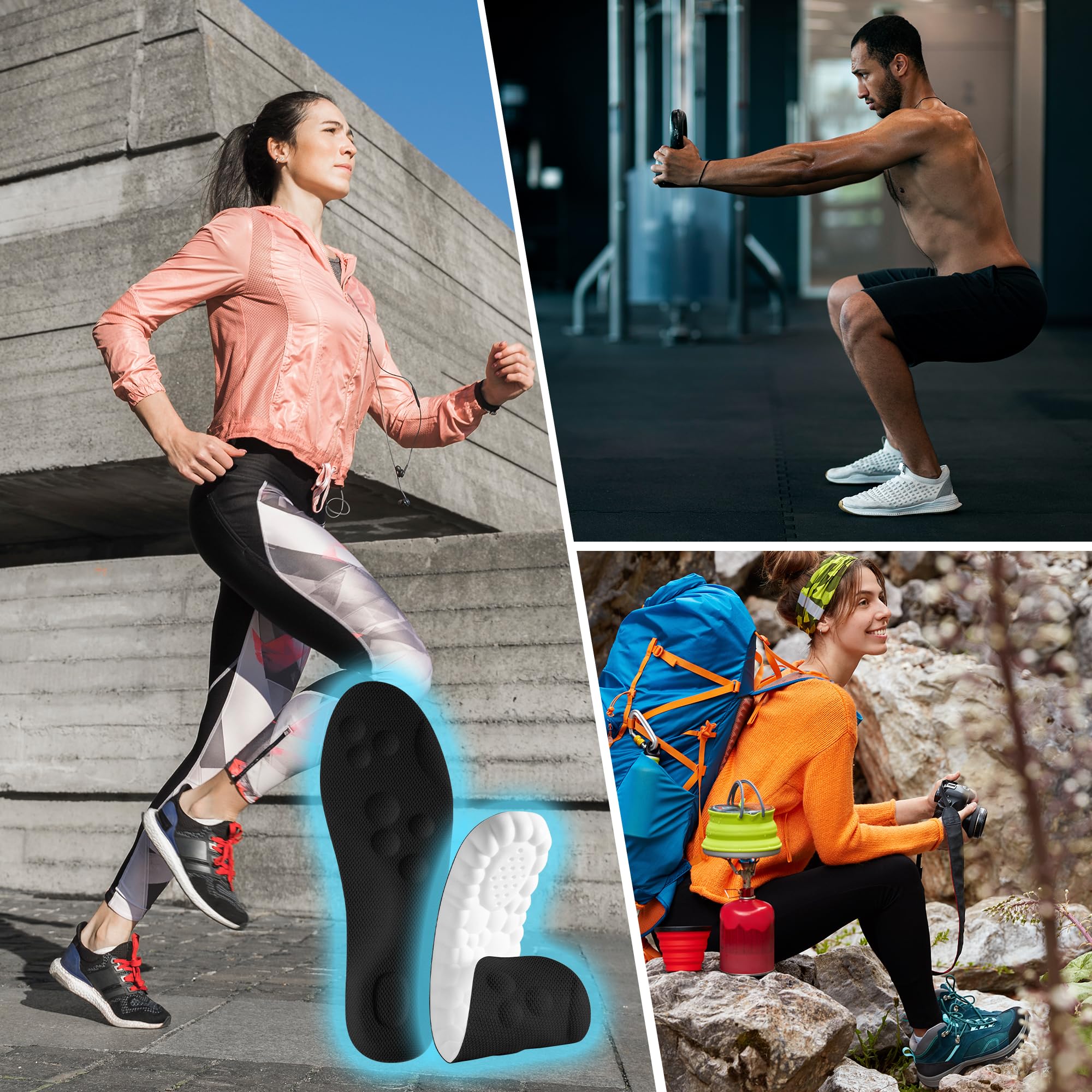 CCOBCHY 4D Memory Foam Shoe Inserts for men and women, providing all-day comfort and support for footwear.