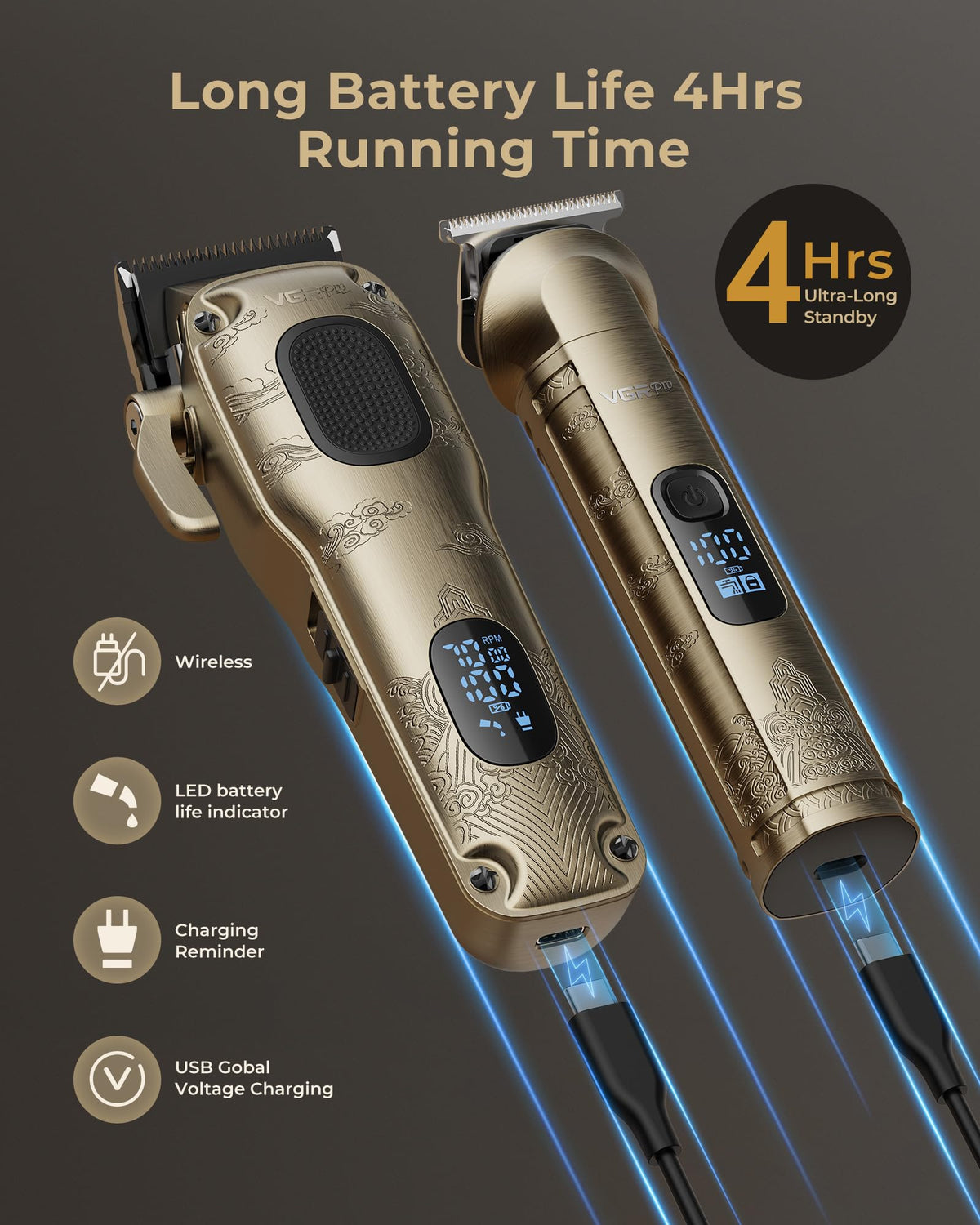 VGRPRO Hair Clippers for Men Professional Cordless Clipper - VGRPRO Official Imagery - 6