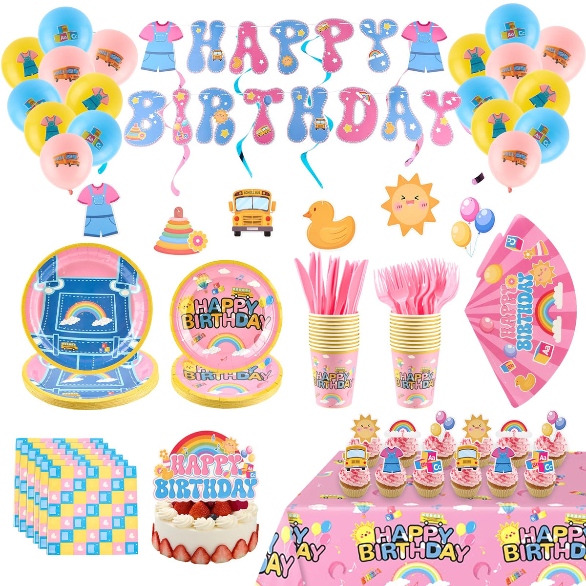 185PCS English Teacher Birthday Decorations for Girls Party - Bafeil Official Imagery - 1