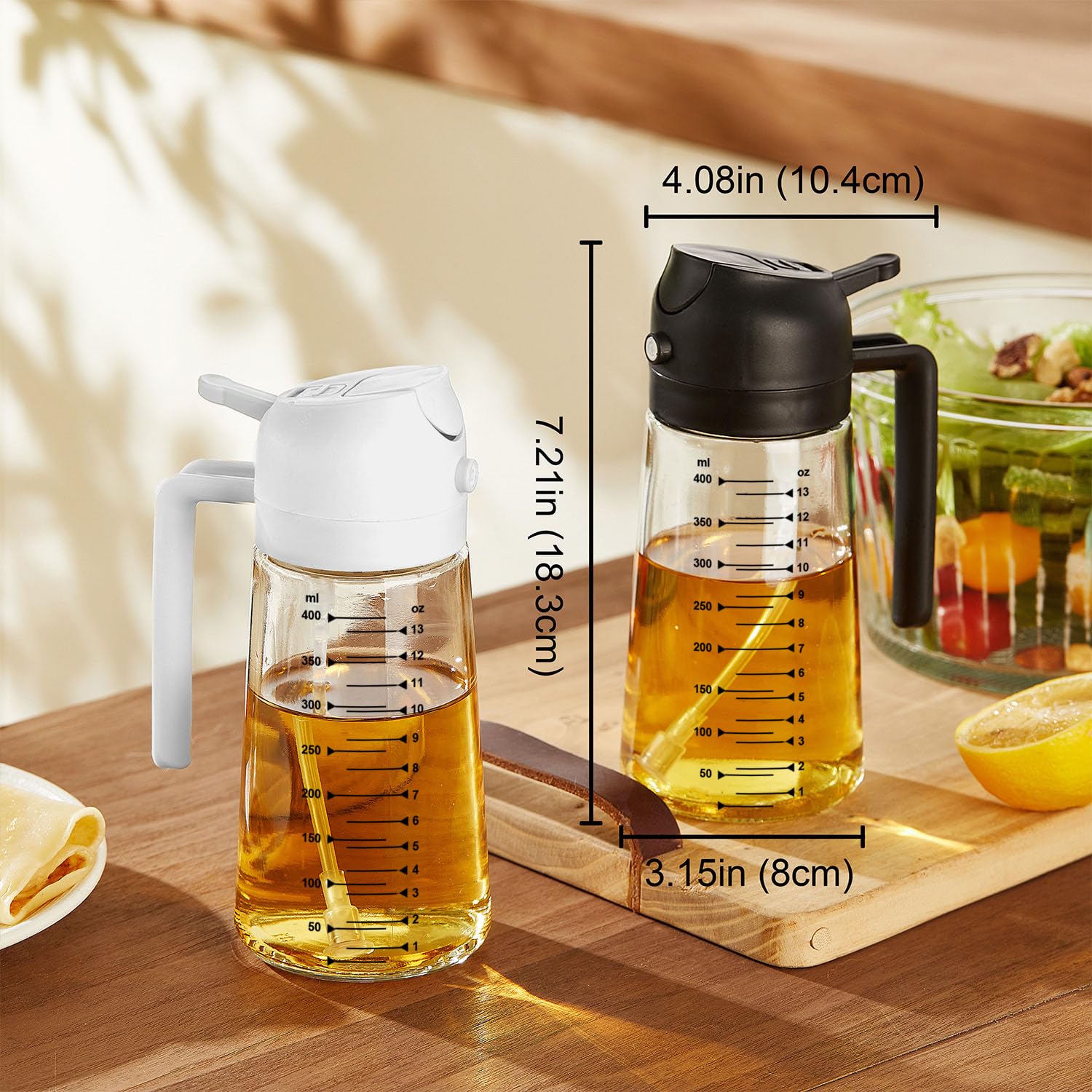 TrendPlain 16oz/470ml Glass Olive Oil Sprayer for Cooking – 2 in - TrendPlain Official Product View 3