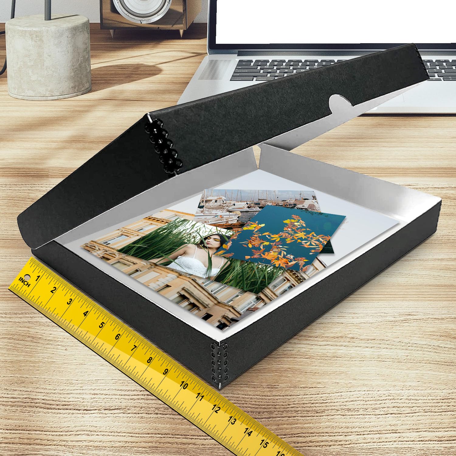 Black Golden State Art clamshell archival folio storage box for 11x14 inch documents or artwork.