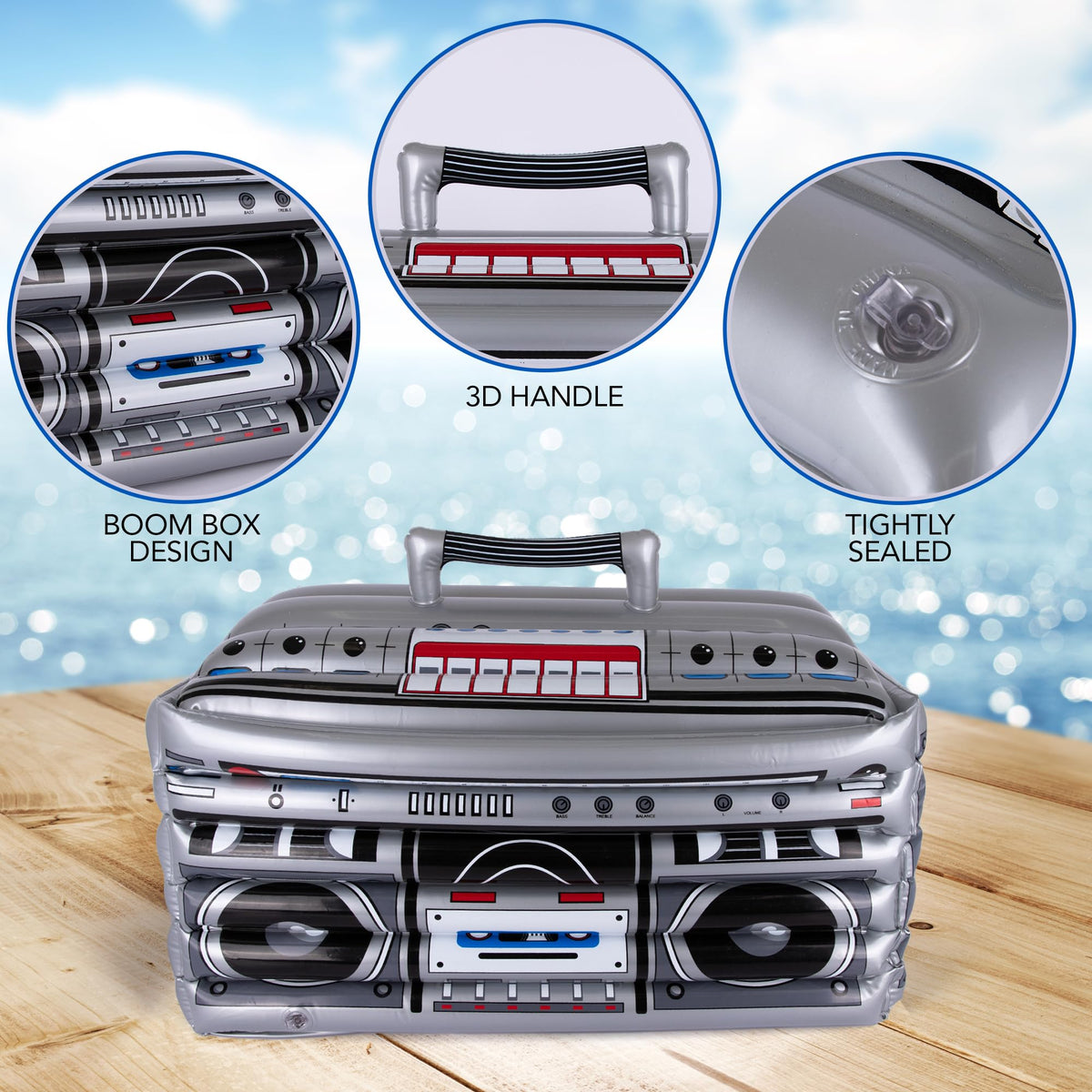 ArtCreativity Inflatable Boom Box Cooler Decoration 80s and - ArtCreativity Official Imagery - 4