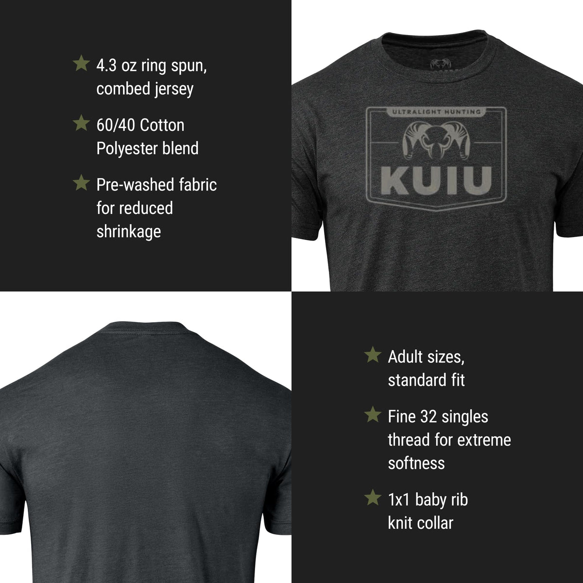 KUIU Logo Sign T Shirt for Men Lightweight Cotton Polyester - KUIU Official Imagery - 7