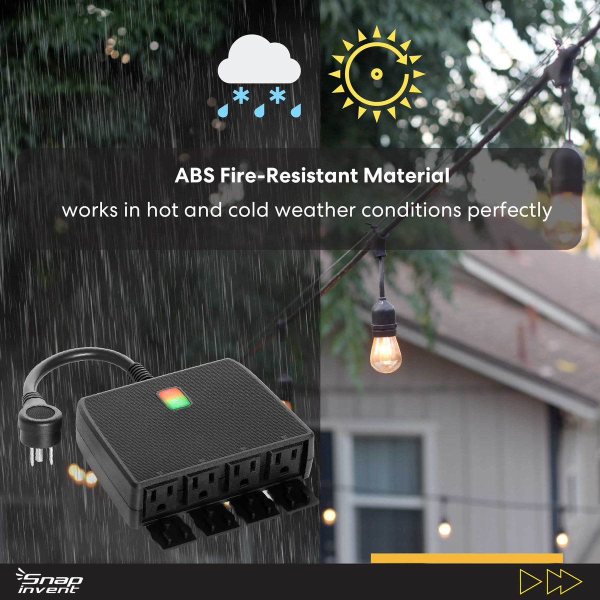Smart Heavy Duty Outdoor Power Strip WiFi Plug Water - SNAP INVENT Official Imagery - 6