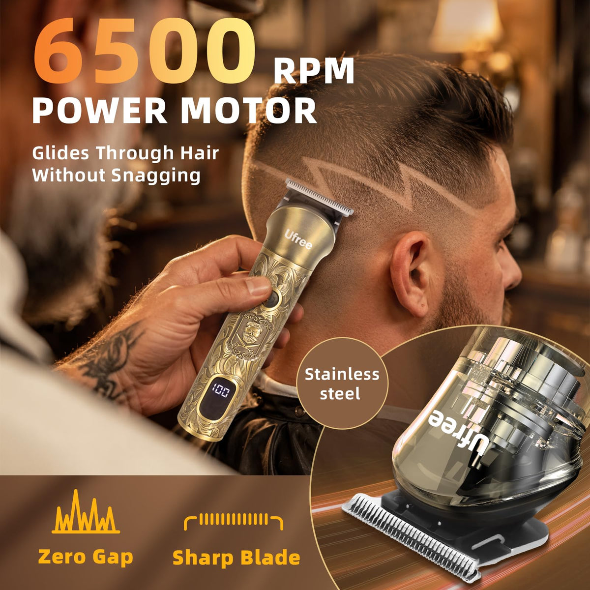 Ufree Professional Beard Trimmer for Men Electric Shaver - Ufree Official Imagery - 4