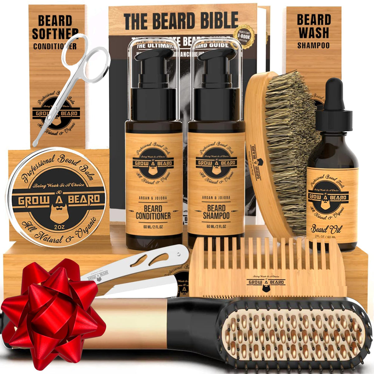 Beard Straightener Grooming Kit for Men Beard Growth Kit - GROW ALPHA BEARD Official Imagery - 1