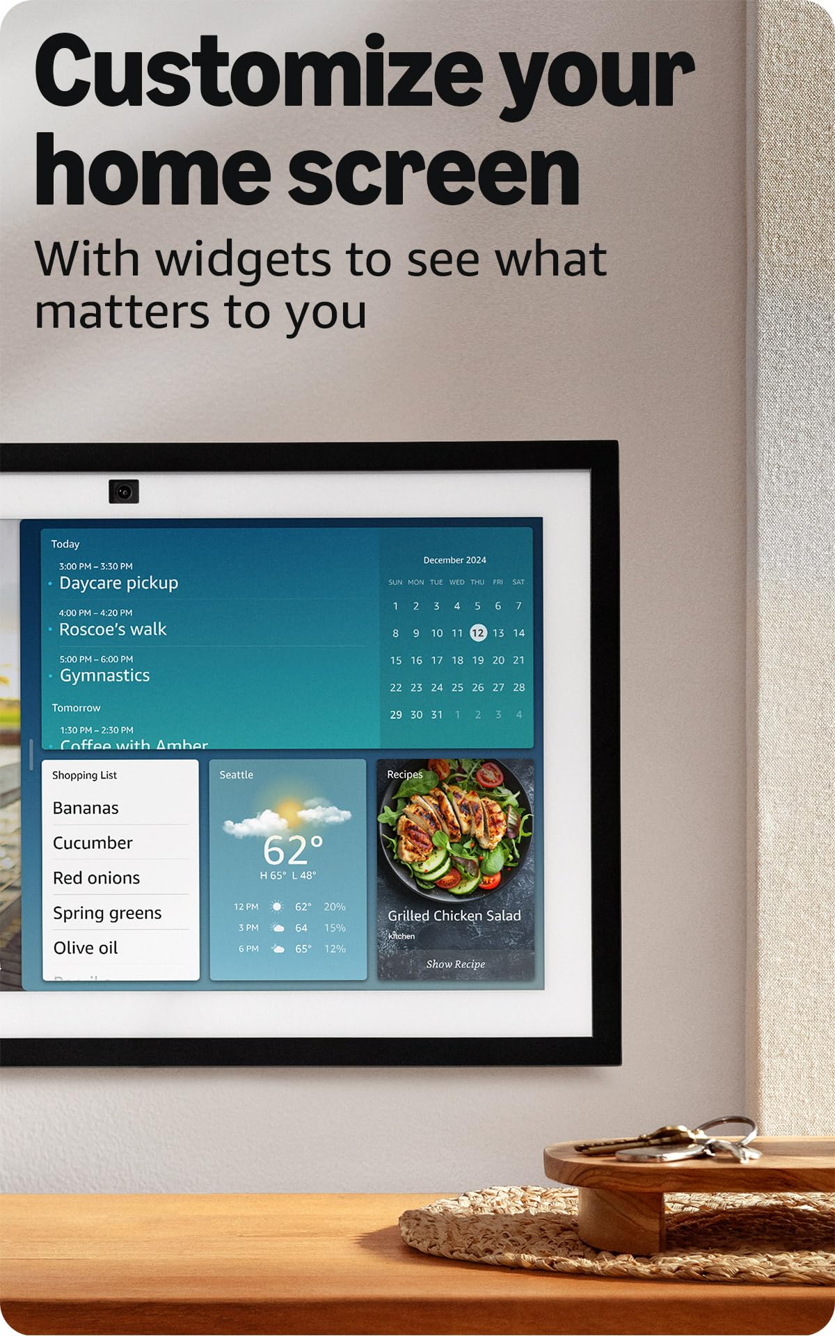 Amazon Echo Show 15  , Full HD 15.6" kitchen hub for home organiz by Amazon - Angle View 5