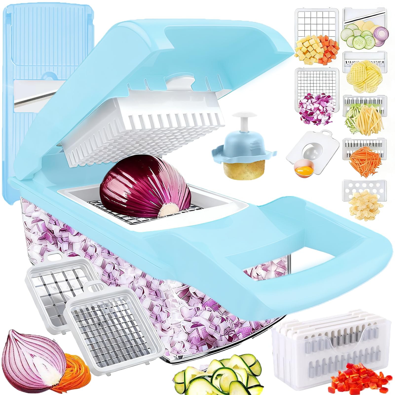 Dewpeton Vegetable Chopper Dicer with Container | Cheese Grater Mandol - View 9