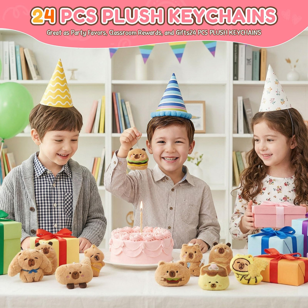 WYZOID 24PCS Kids Plush Keychains Bulk Mini Stuffed Animal - WYZOID Official Imagery - 3