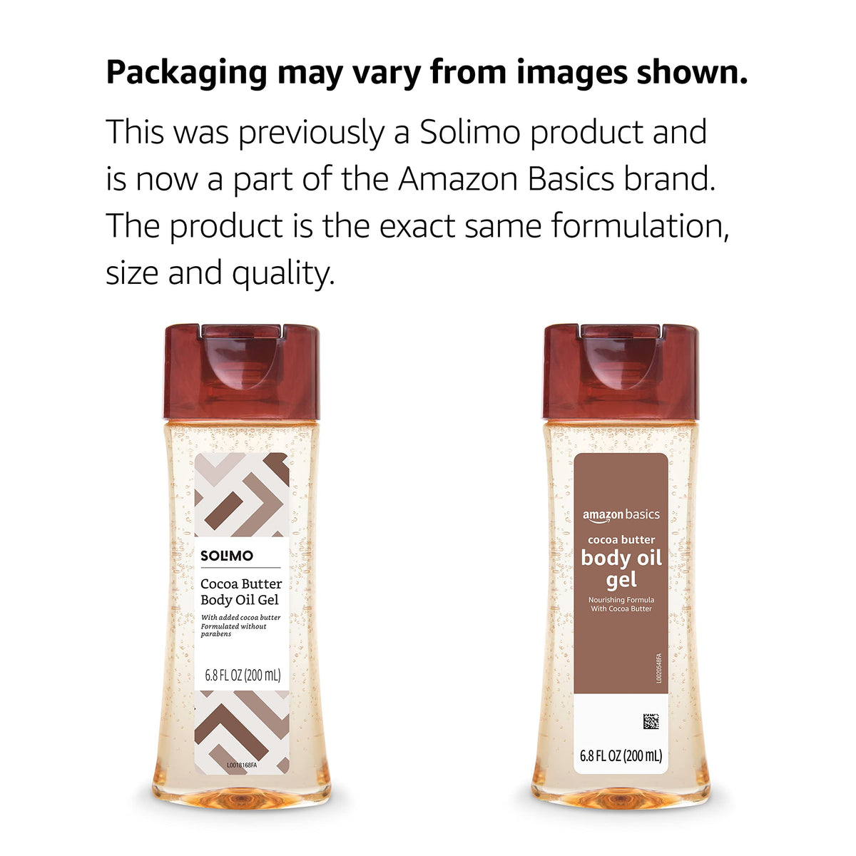 Amazon Basics Body Oil Gel with Cocoa Butter Paraben Free - Amazon Basics Official Product Imagery - 3